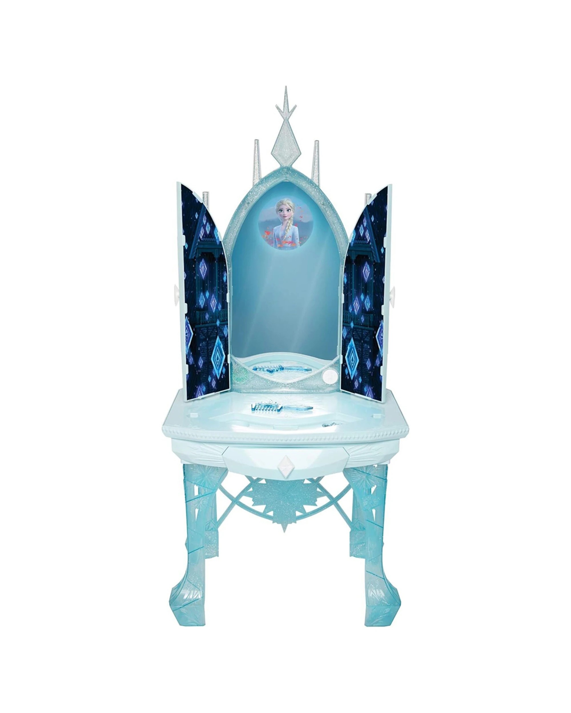 4 Disney Frozen 2 Elsa Feature Kids Beauty Vanity Playset Light Up Toy 3 Years Plus
 - Blue, 4 of 5
