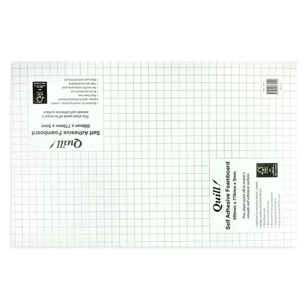 2 Quill 5mm self-adhesive Foam Board 500 x 770mm White, 2 of 4