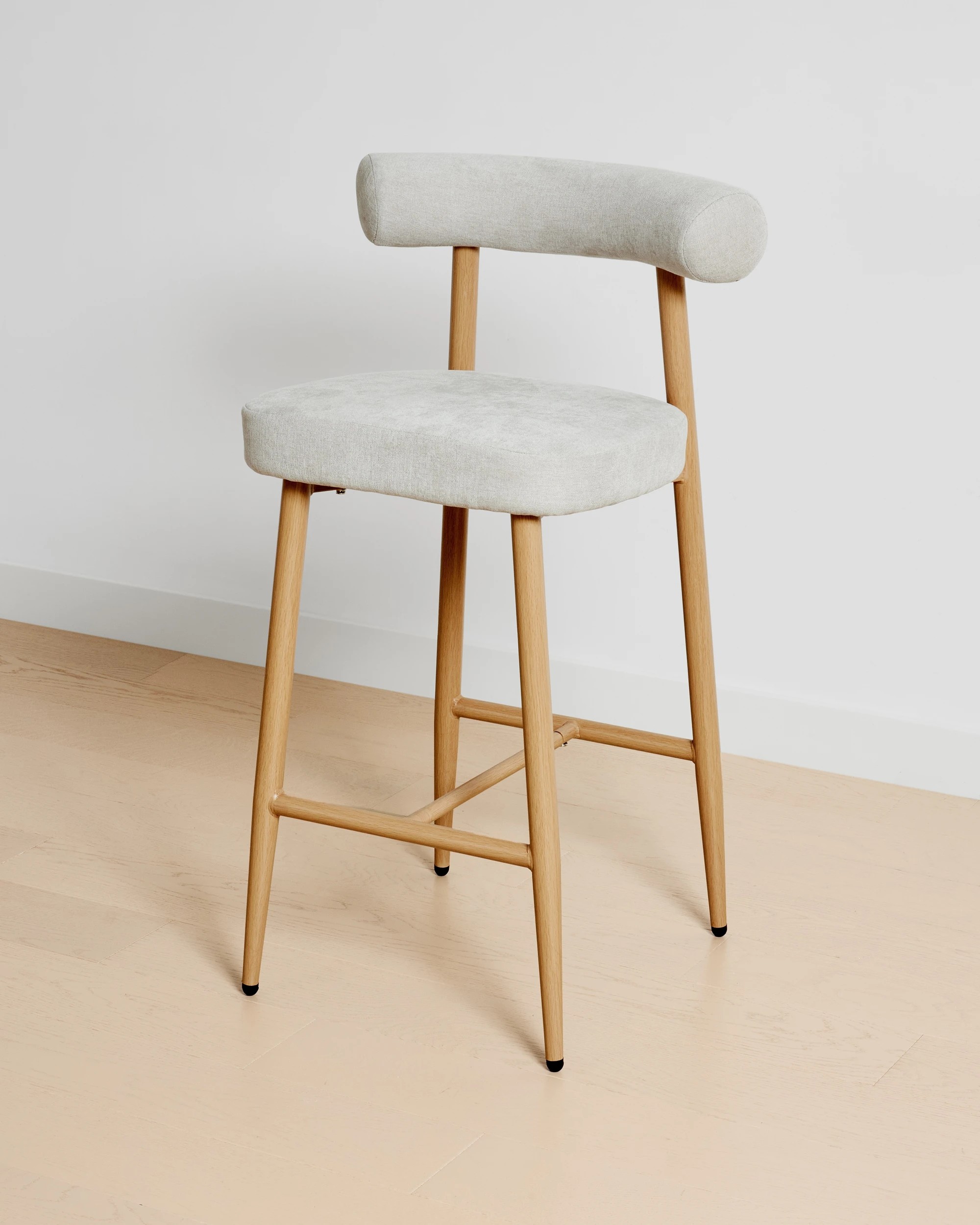 1 Henry Upholstered Bar Stool - Grey, 1 of 7