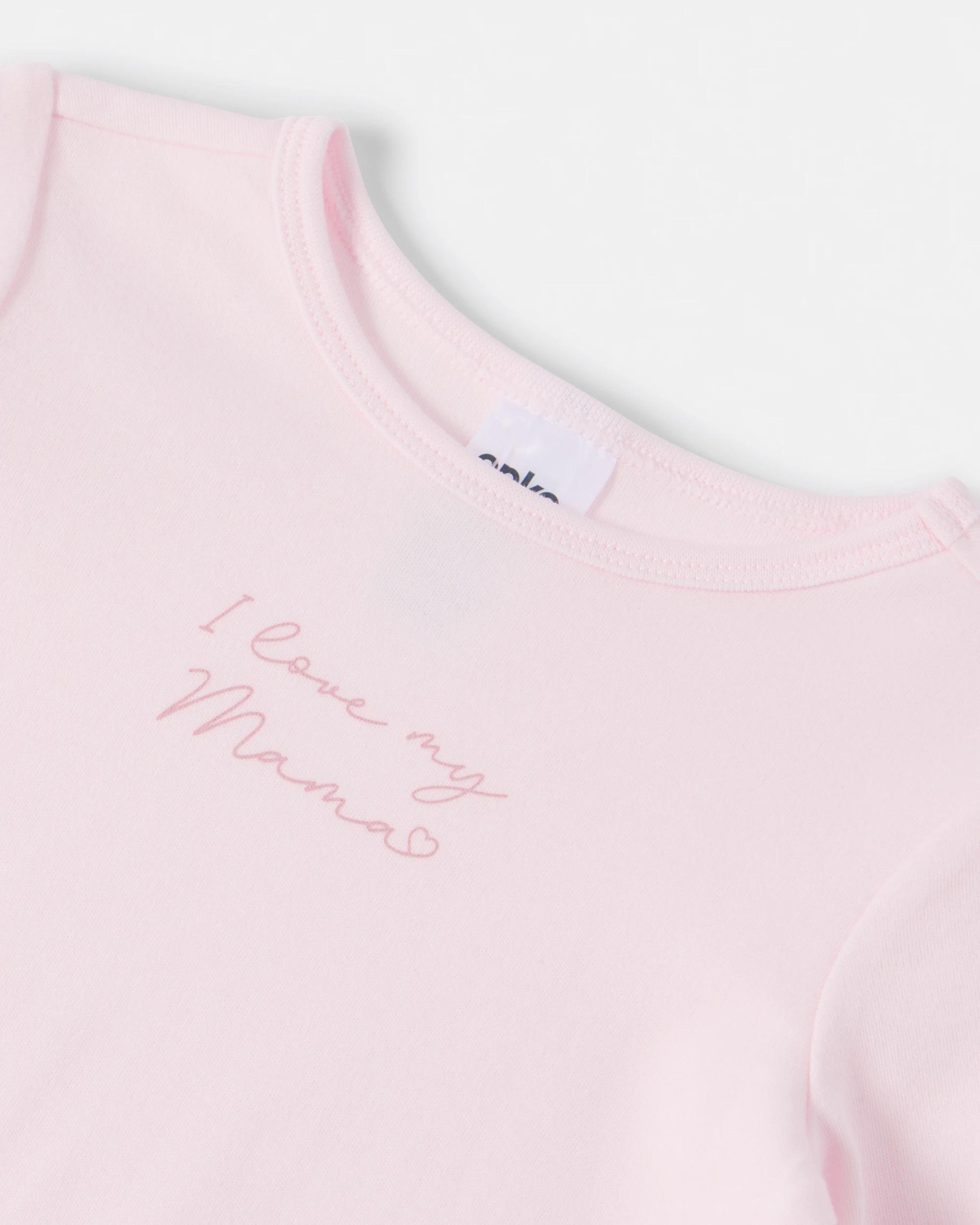 3 Cotton Long Sleeve Print Bodysuit Pink Mama, 3 of 3