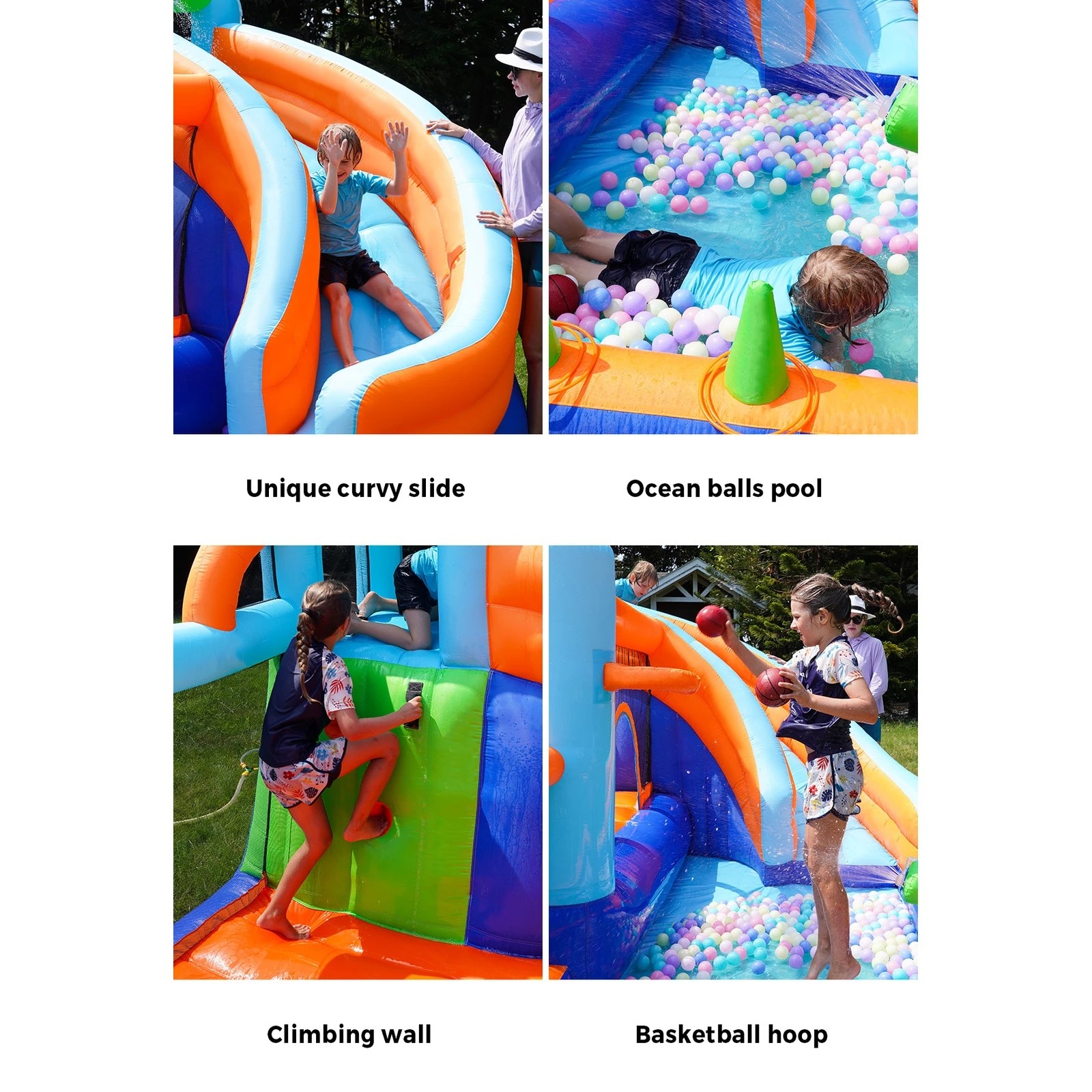 7 Airmyfun 9-in-1 Inflatable Water Park Jumping Castle Soccer Goalpost Blower
 - Multi, 7 of 10