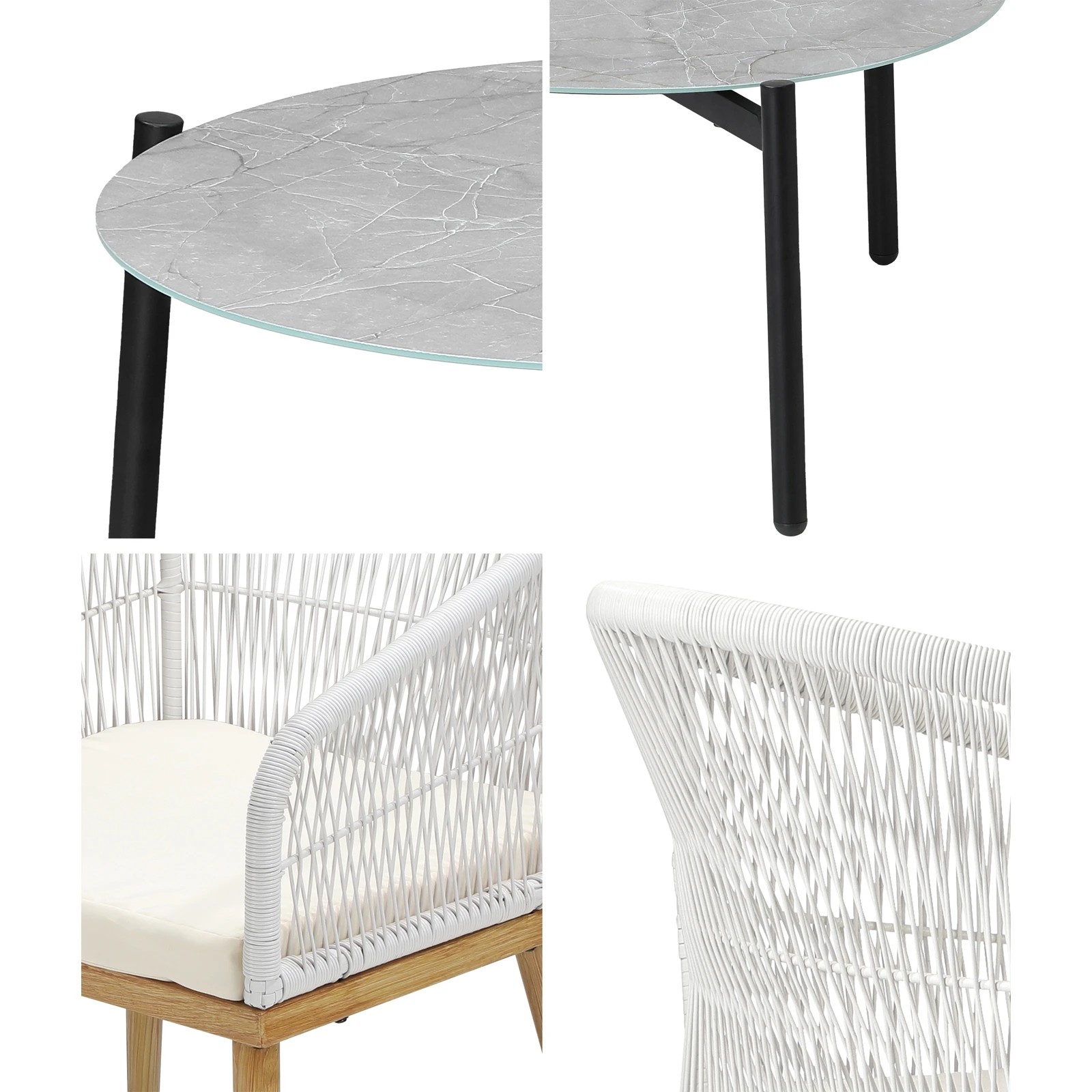 4 Livsip 3 Piece Outdoor Patio Setting Bistro Sets Lounge Furniture Sets 70cm Table
 - Multi, 4 of 10