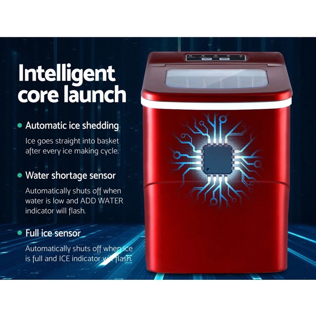 5 Devanti 12kg Ice Maker Machine - Red, 5 of 8