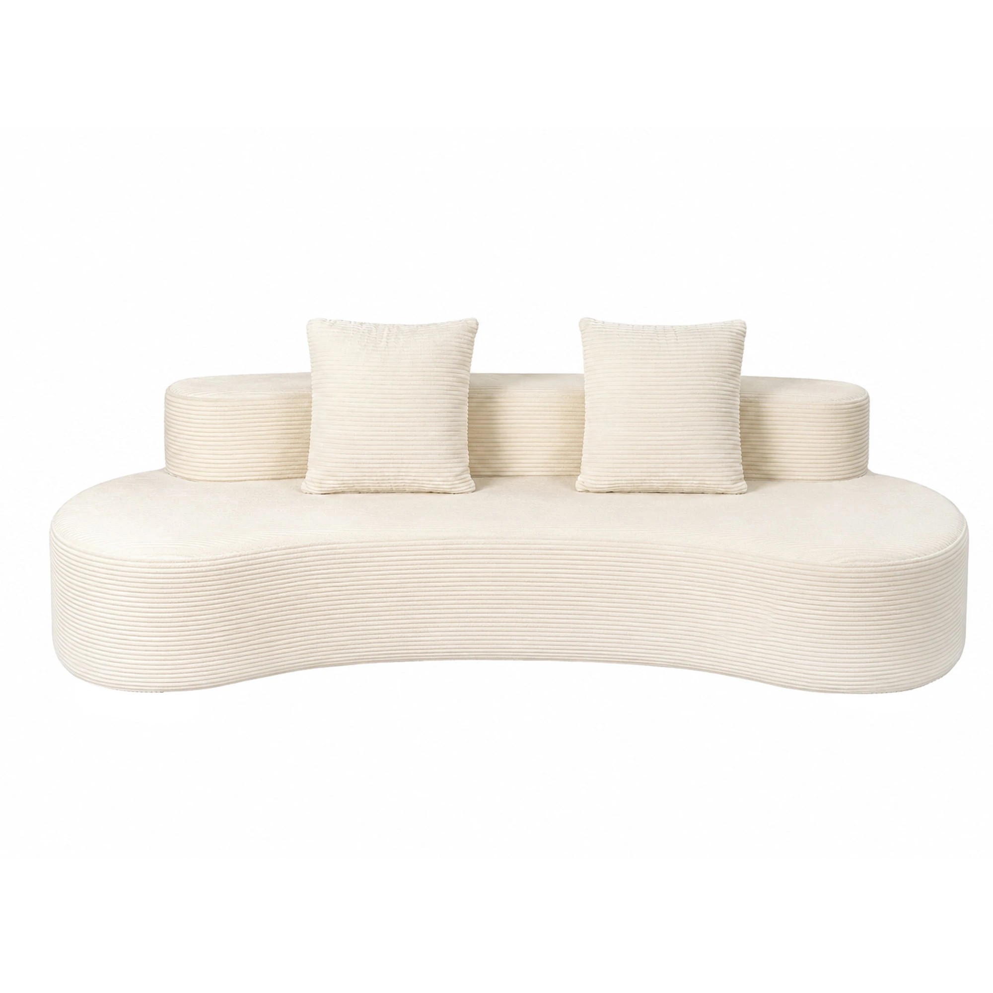 3 Artiss 228cm Modular Sofa Bed Sectional Boneless Couches for Living Room - White, 3 of 8