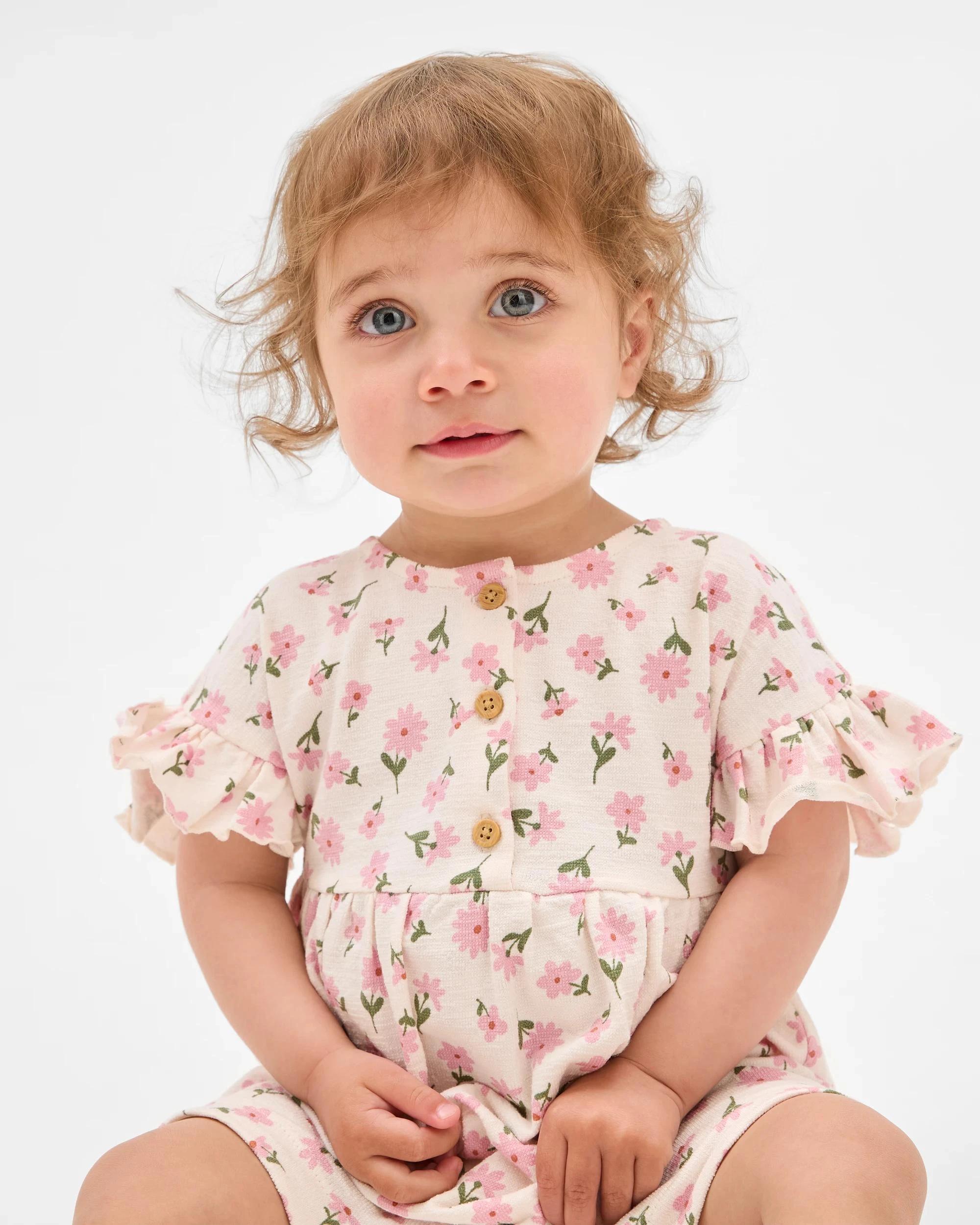 1 Target Organic Cotton Baby Romper DAISY GARDENIA, 1 of 4