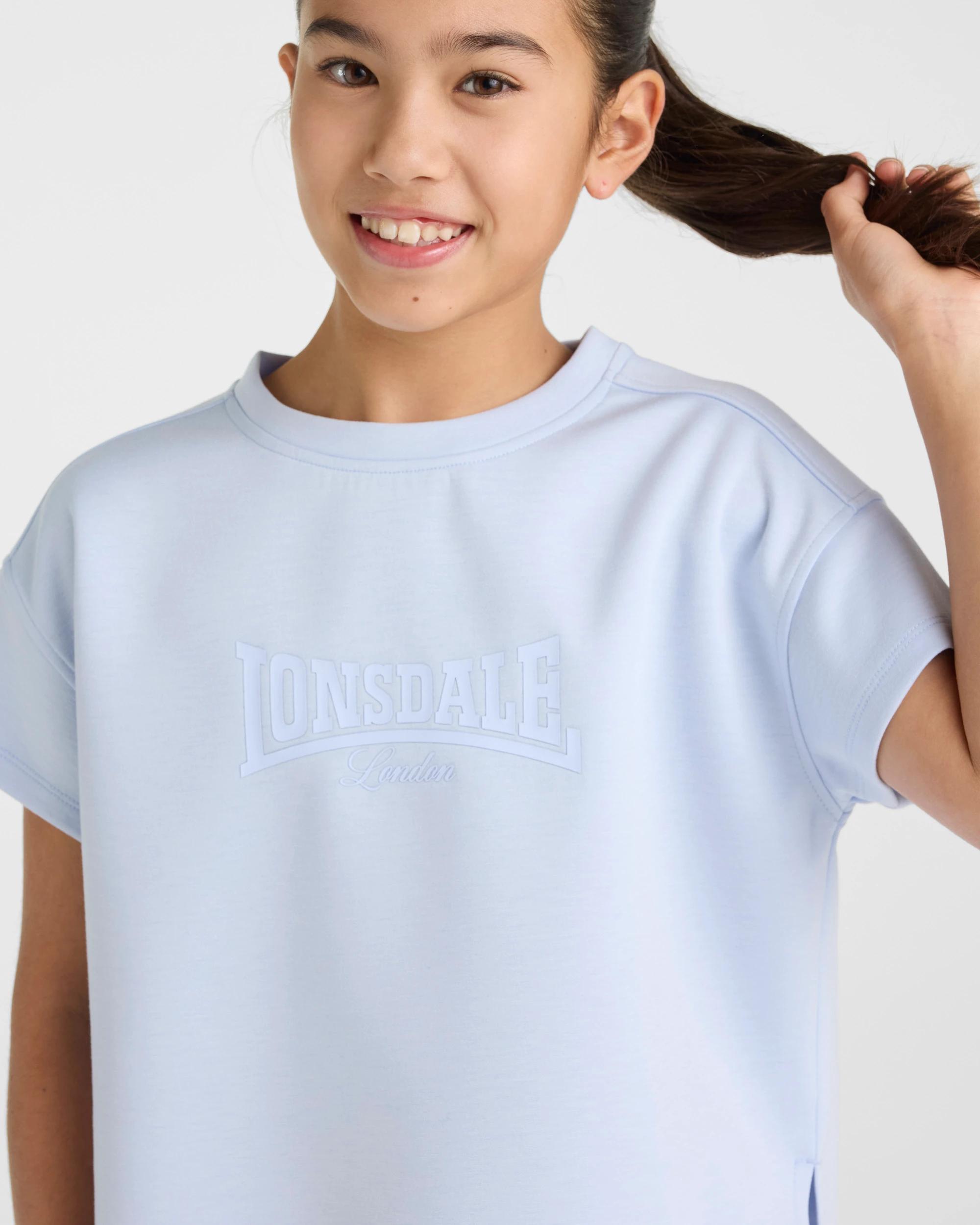3 Lonsdale London Kids Piped T-Shirt BLUE, 3 of 5
