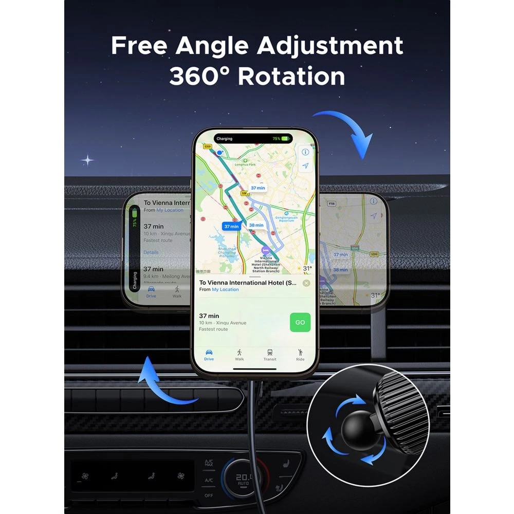 4 UGREEN Magnetic Car Wireless Charger Qi2 15W, 4 of 6