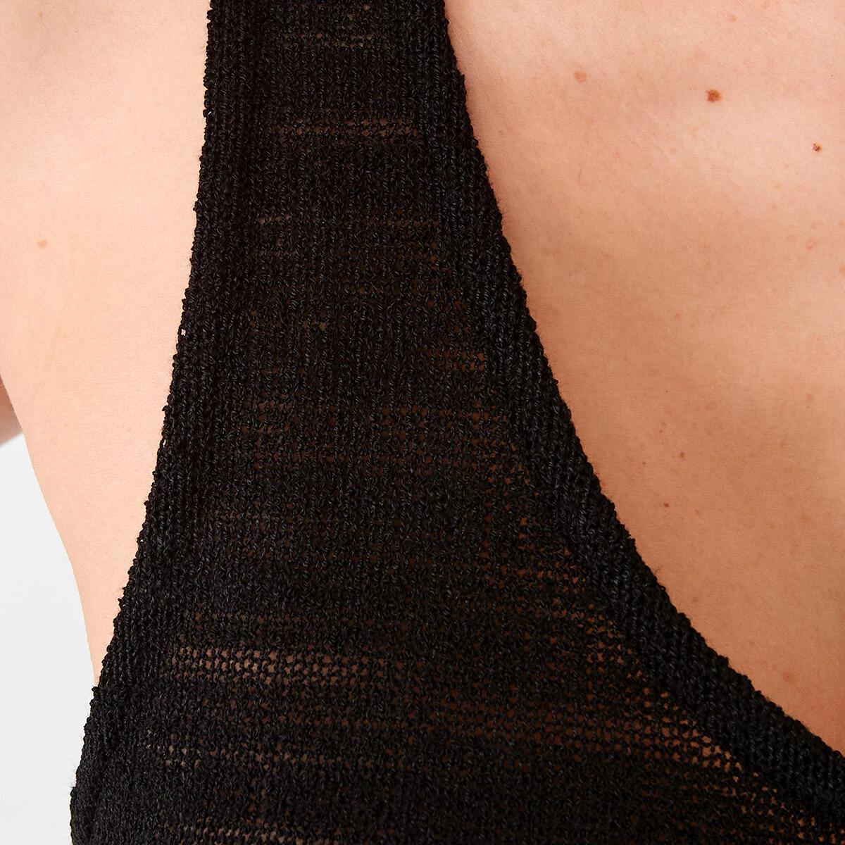 5 Sleeveless Textured Relaxed Tank Black, 5 of 6