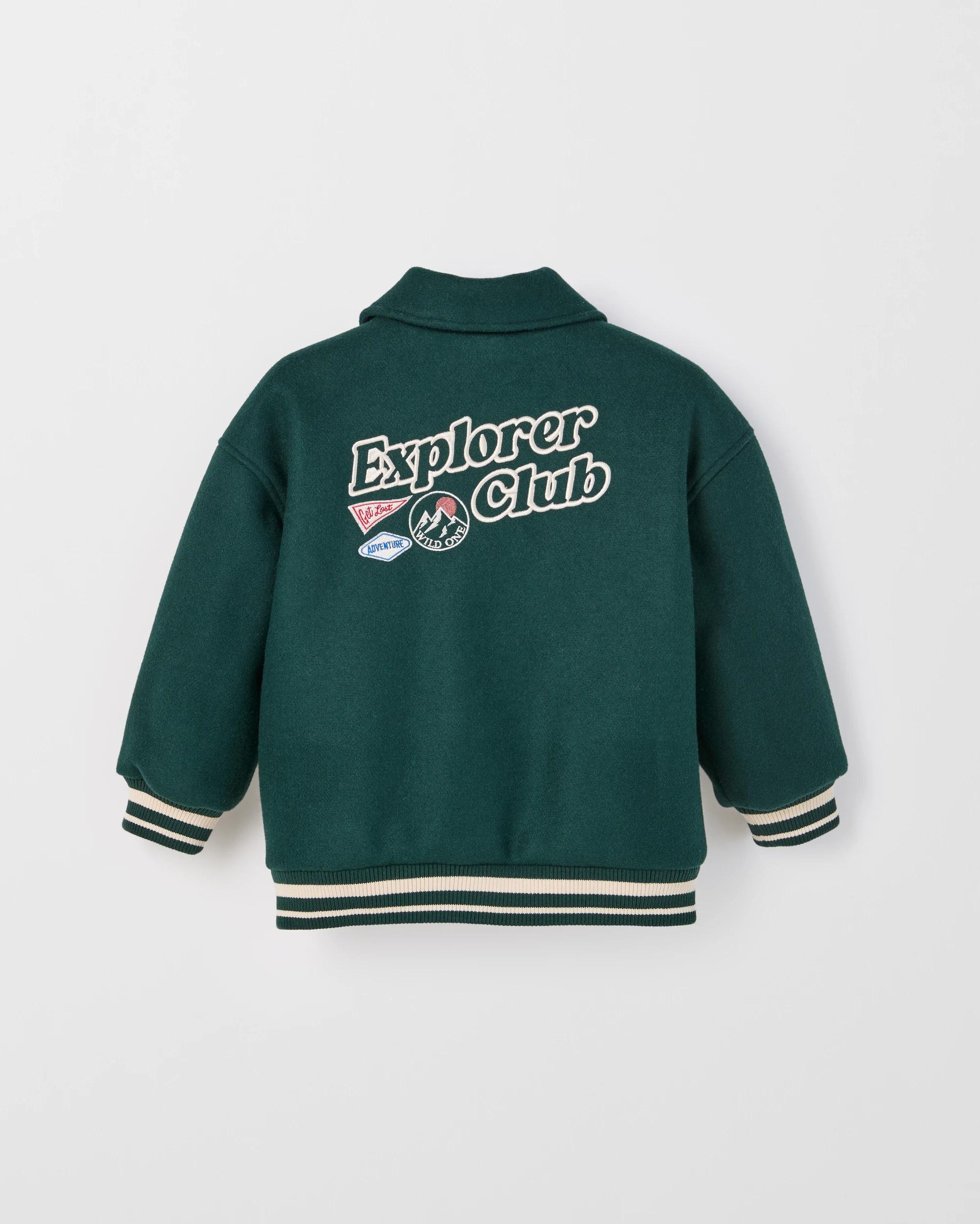 8 Target Kids Long Sleeve Varsity Bomber Jacket GREEN, 8 of 8