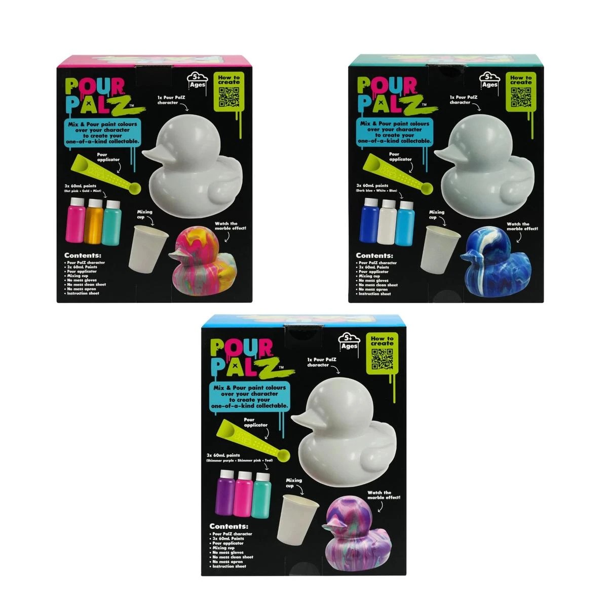 5 Pour Palz Large Paint Duck - Assorted, 5 of 5
