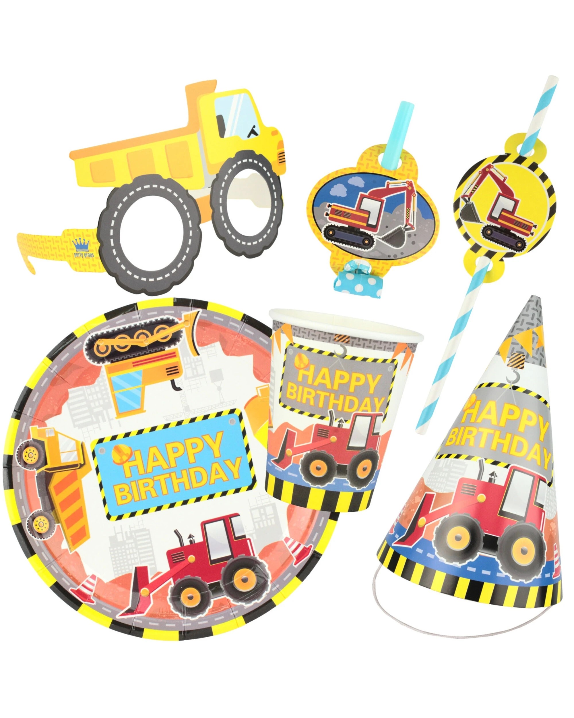 1 Partyrama Construction Trucks Party Pack For 6 Guests, 1 of 3