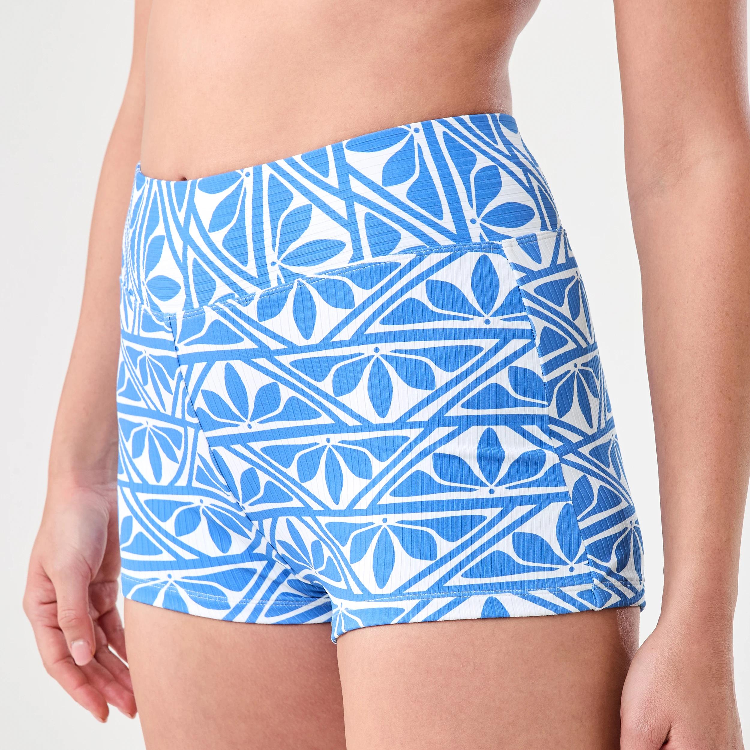 2 Printed Swim Shorts FLORAL TILE BLUE MARINE, 2 of 5