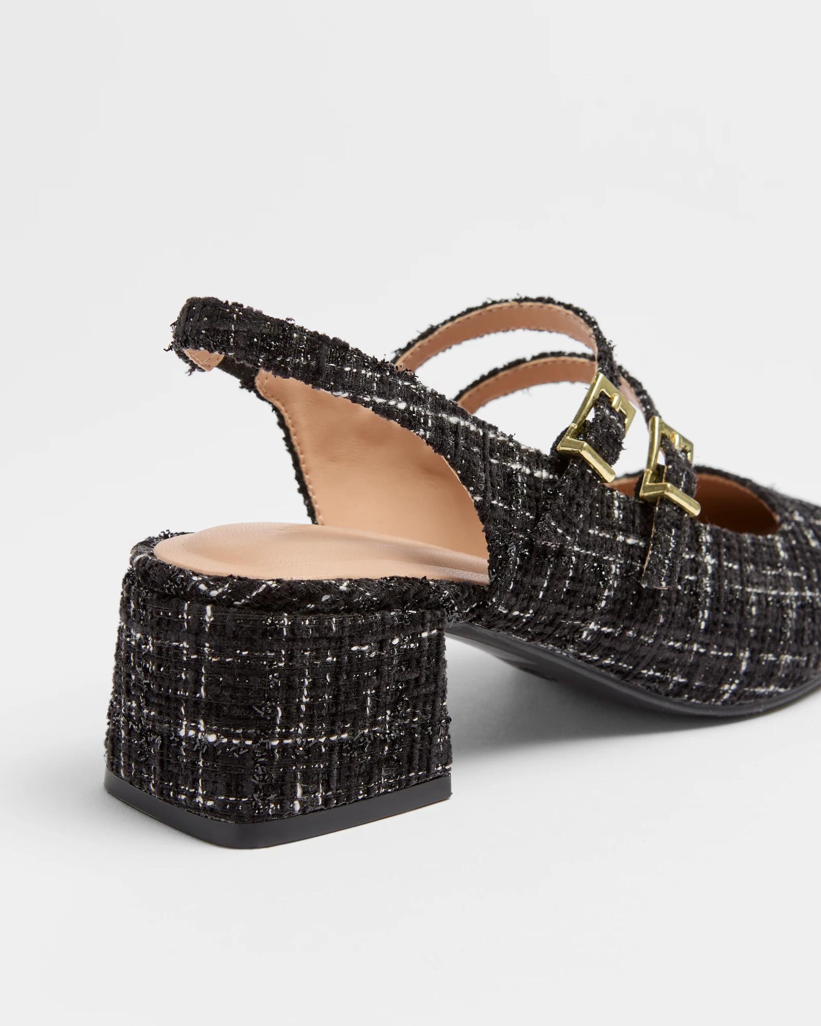 2 Target Womens Sling Back Double Strap Mary-jane Sandal - Amber BLACK FABRIC, 2 of 3