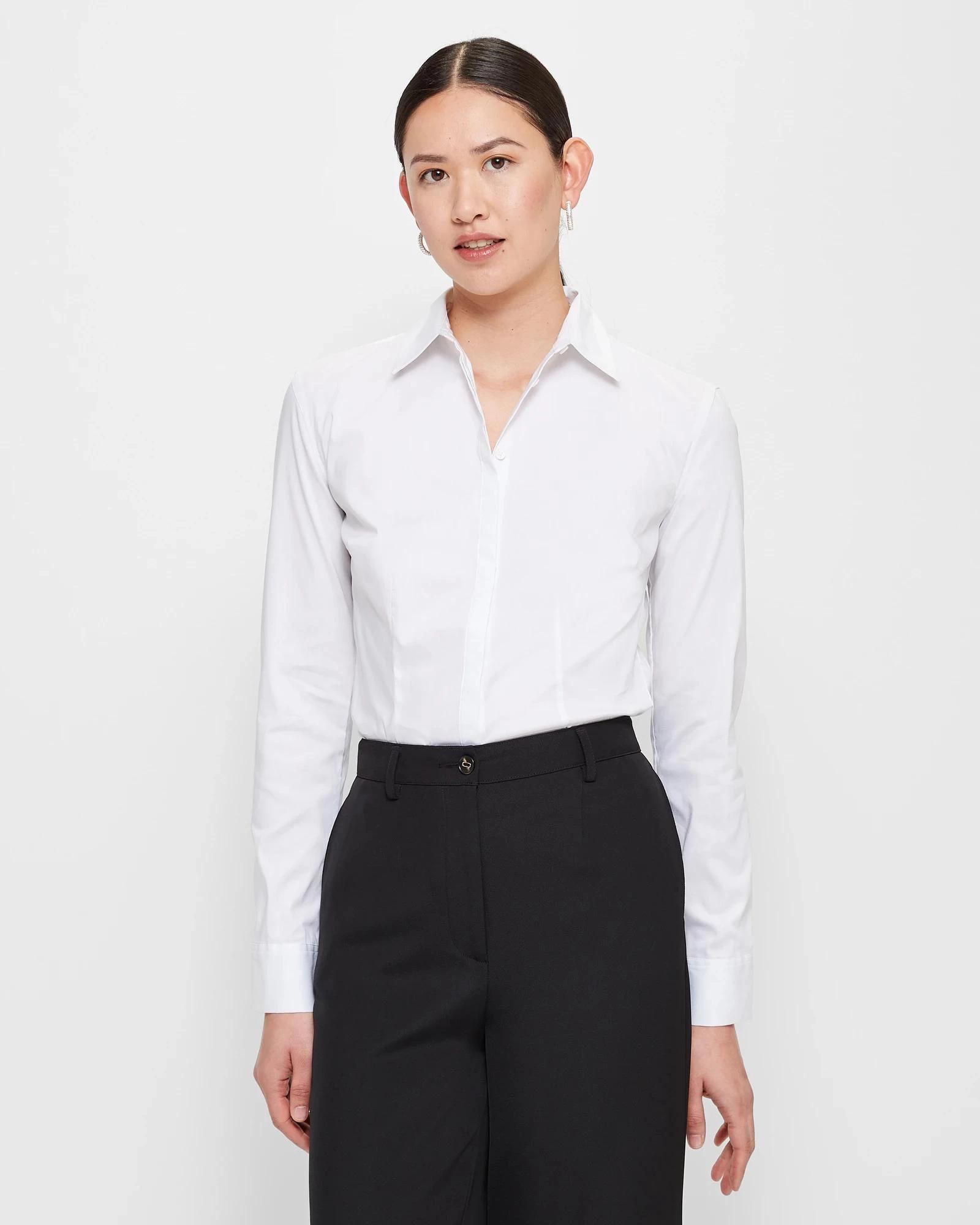 1 Long Sleeve Fitted Shirt - Preview WHITE, 1 of 5