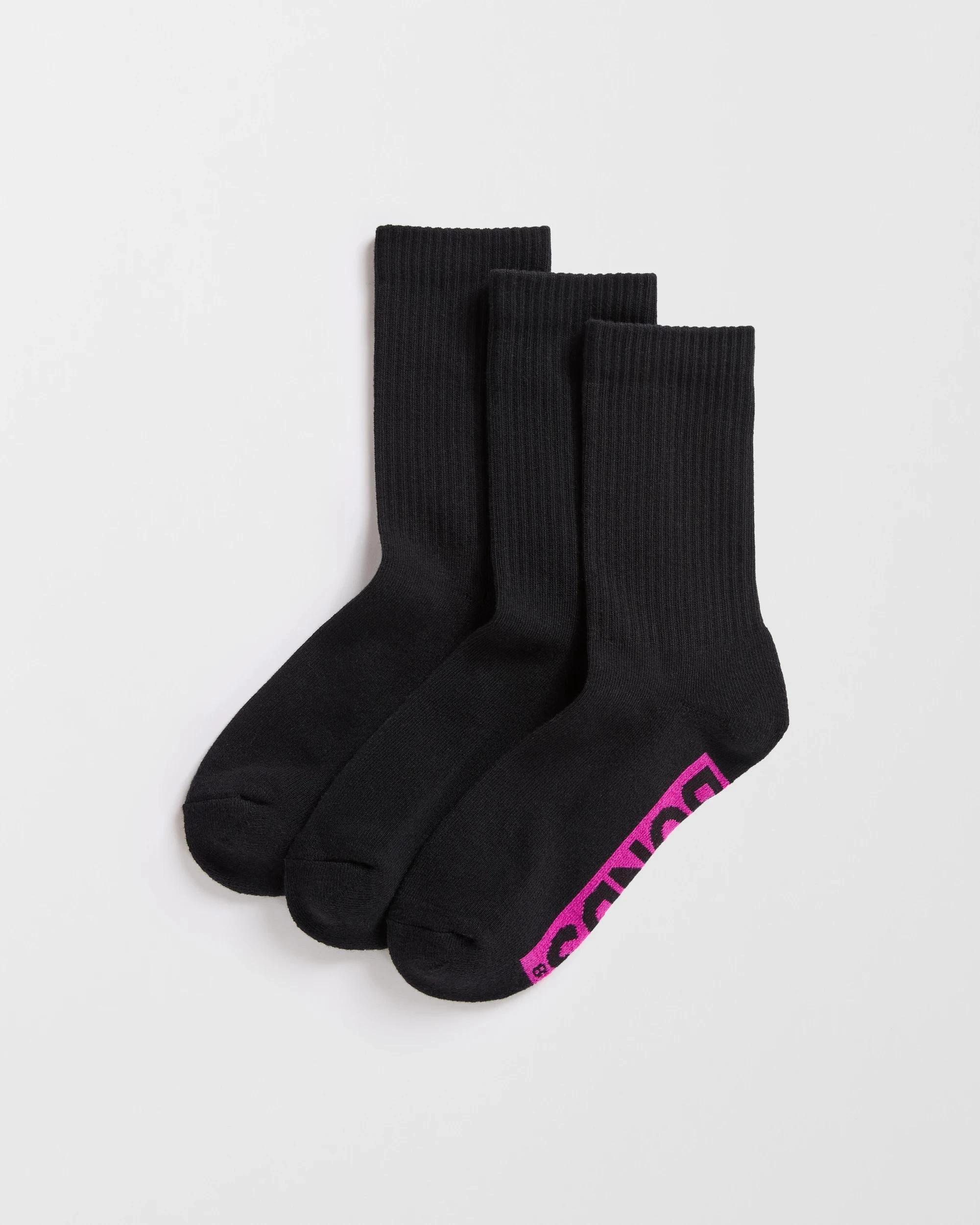 1 Cotton Blend Logo Cushioned Crew Socks 3 Pack - Bonds BLACK, 1 of 3