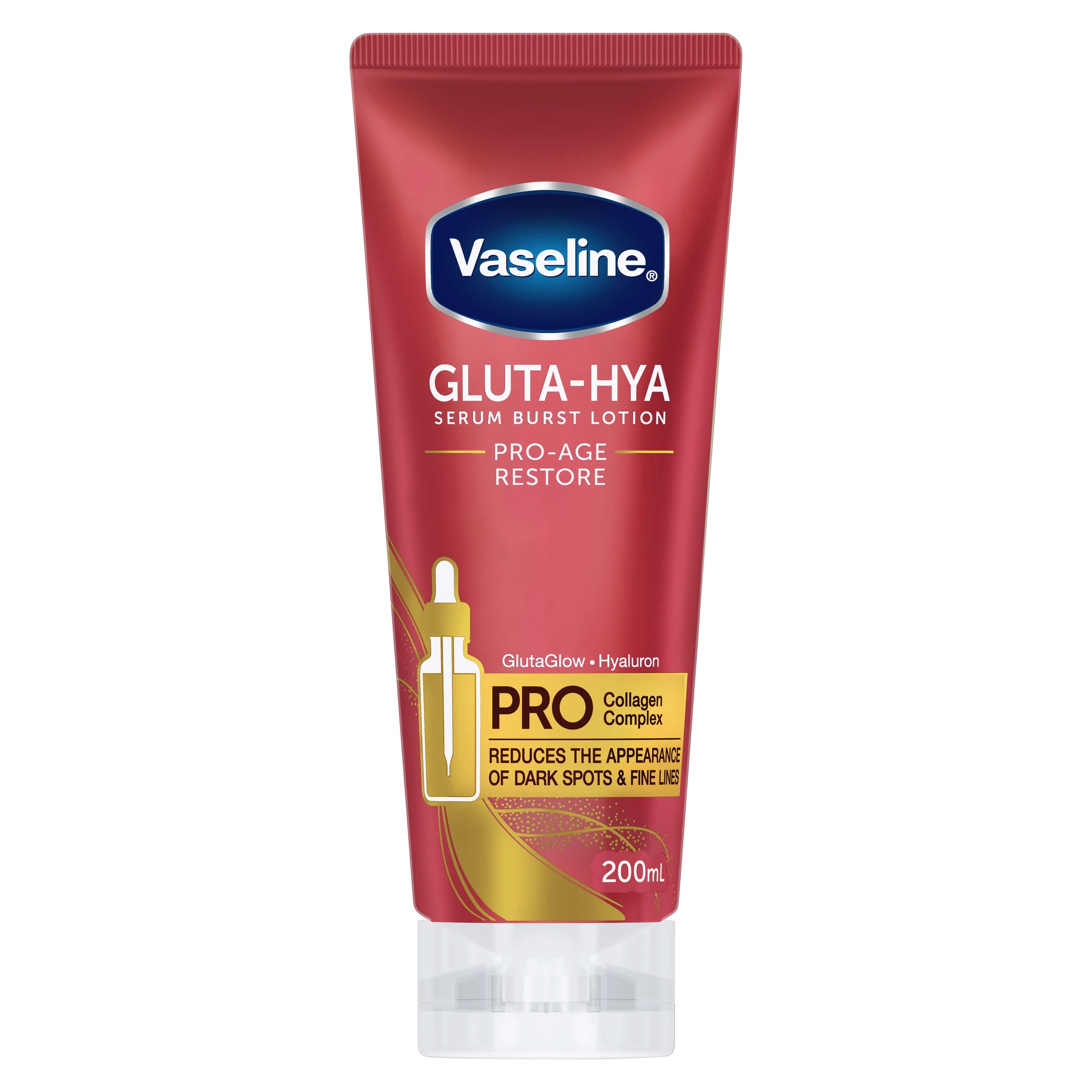 1 Vaseline Gluta-Hya Serum Burst Pro-Age Restore Body Lotion 200ml, 1 of 4