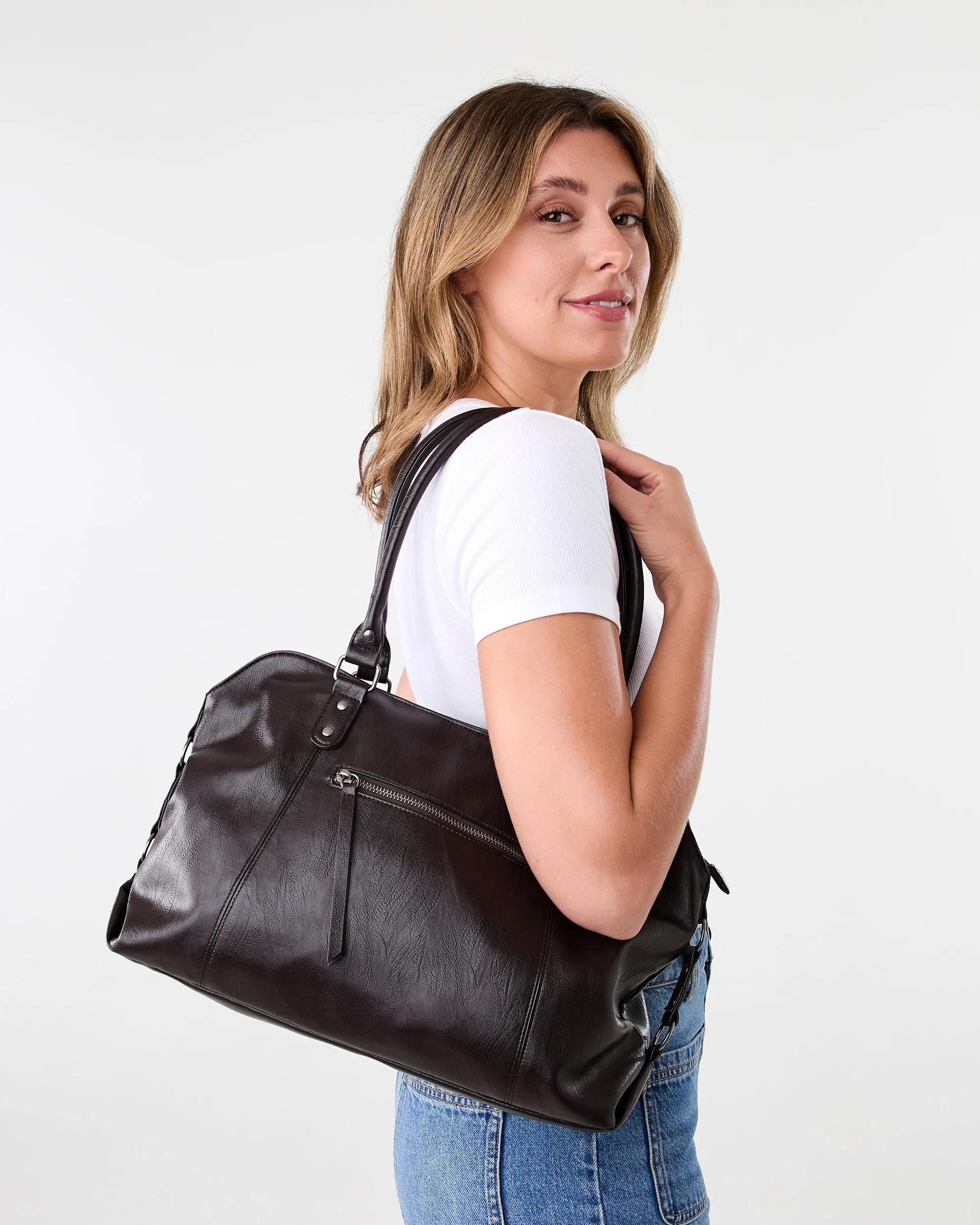 6 Boho Slouchy Tote Bag Deep Fudge, 6 of 6