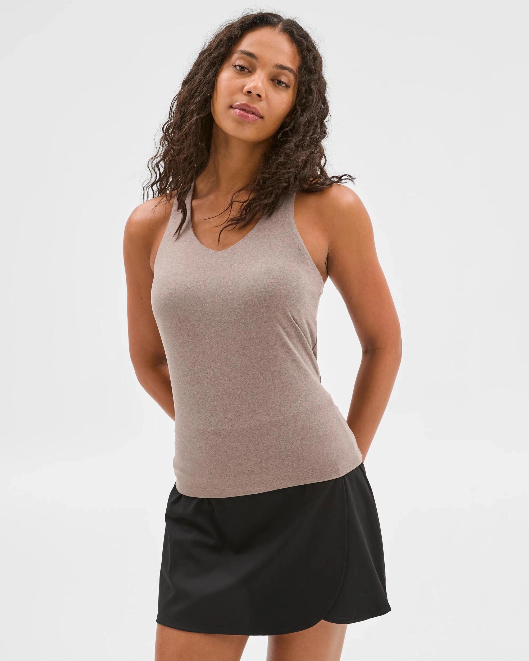 3 Target Active Studio Luxe Marle Racer Tank Top MUSHROOM, 3 of 6