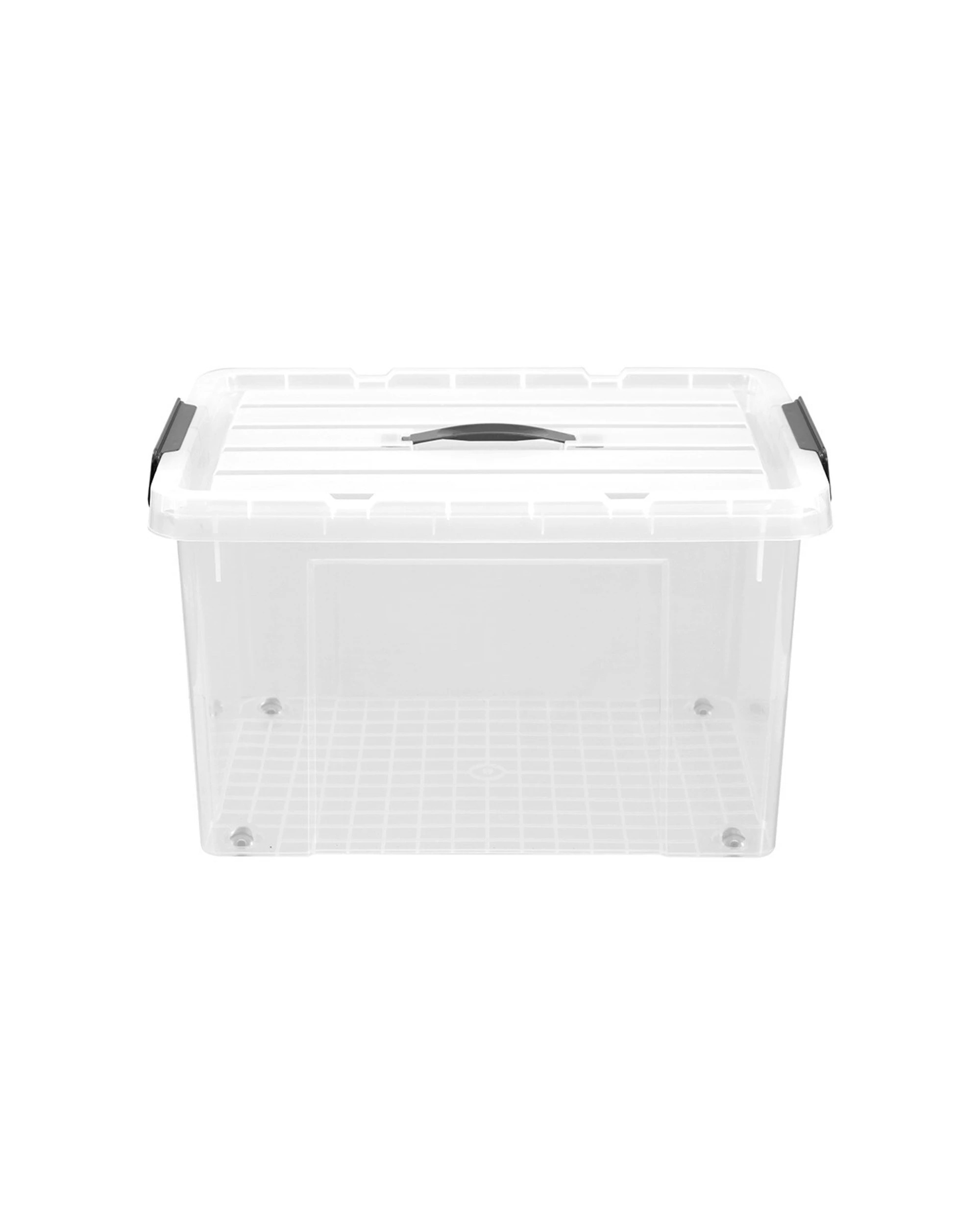 3 BOXSWEDEN Dura 51cm 43L Carry Box With Wheels Lid Wheeled Storage - White, 3 of 5