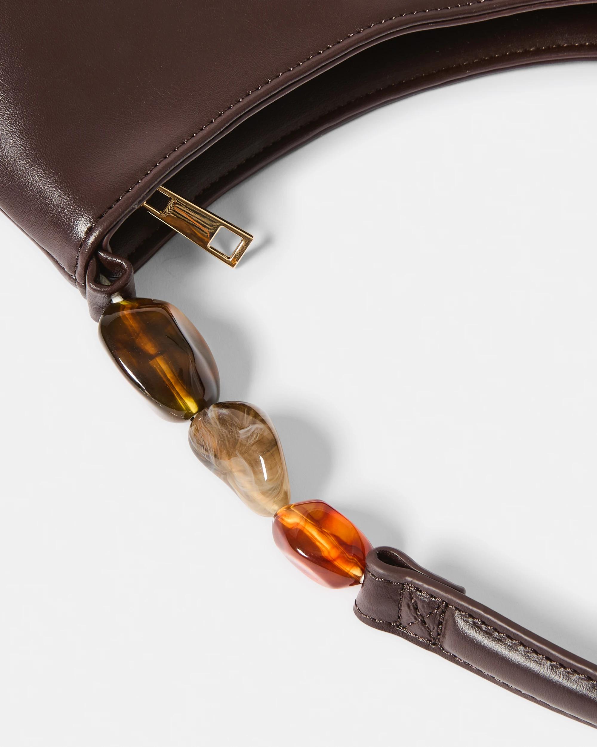 3 Curved Shoulder Bag Choc Plum, 3 of 4