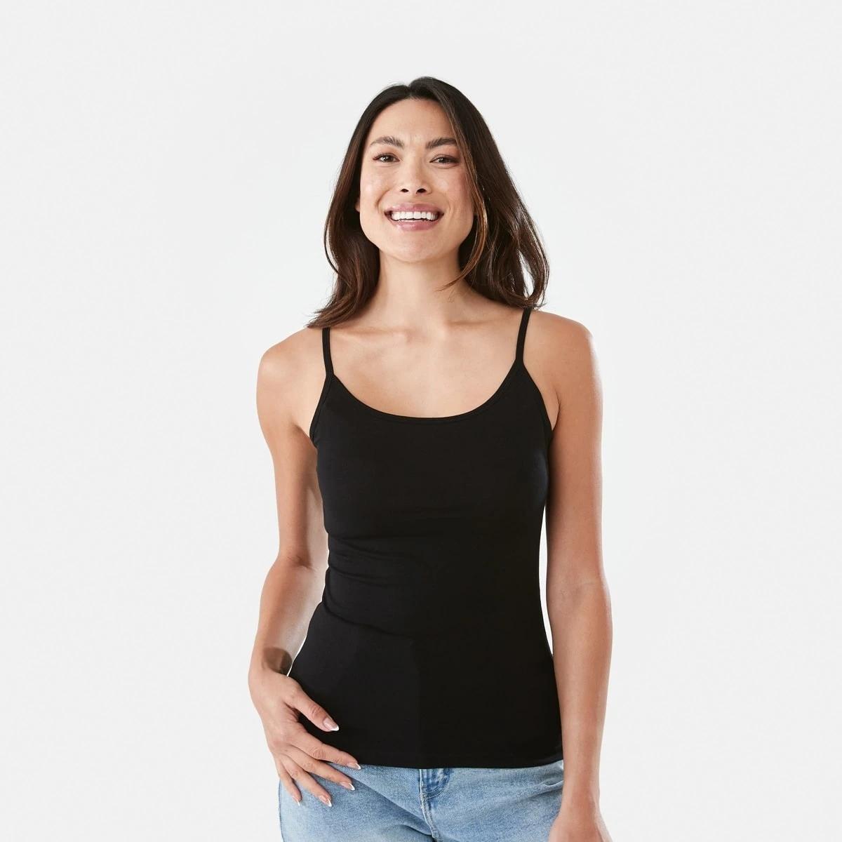 1 Sleeveless Stretch Camisole BLACK, 1 of 6