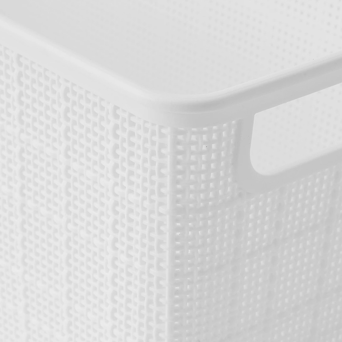 7 4.5L Linen Weave Rectangle Basket - White, 7 of 8