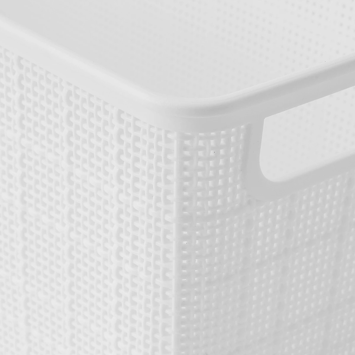 7 4.5L Linen Weave Rectangle Basket - White, 7 of 8