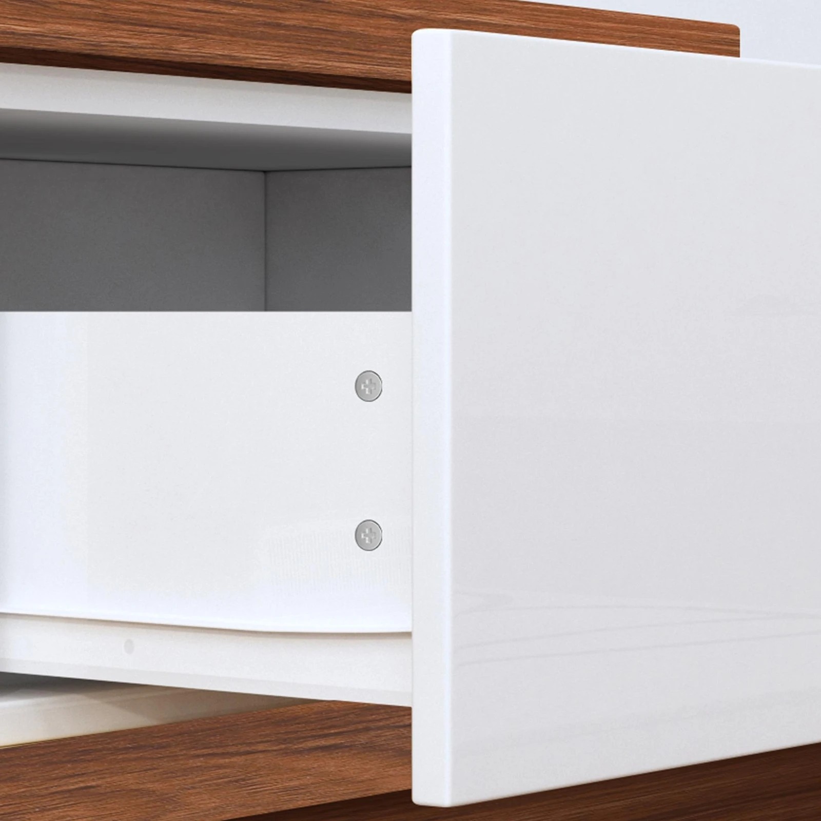 4 Alfordson 190-280cm Extendable Entertainment Unit TV Stand Cabinet Drawer - Walnut White, 4 of 9