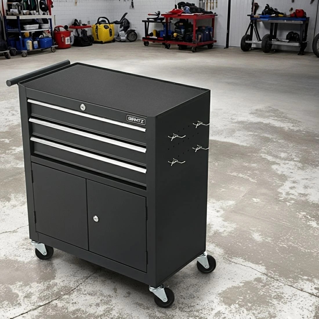 4 Giantz 3 Drawer Tool Box Cabinet Chest Toolbox Garage Storage Organiser - Black, 4 of 6