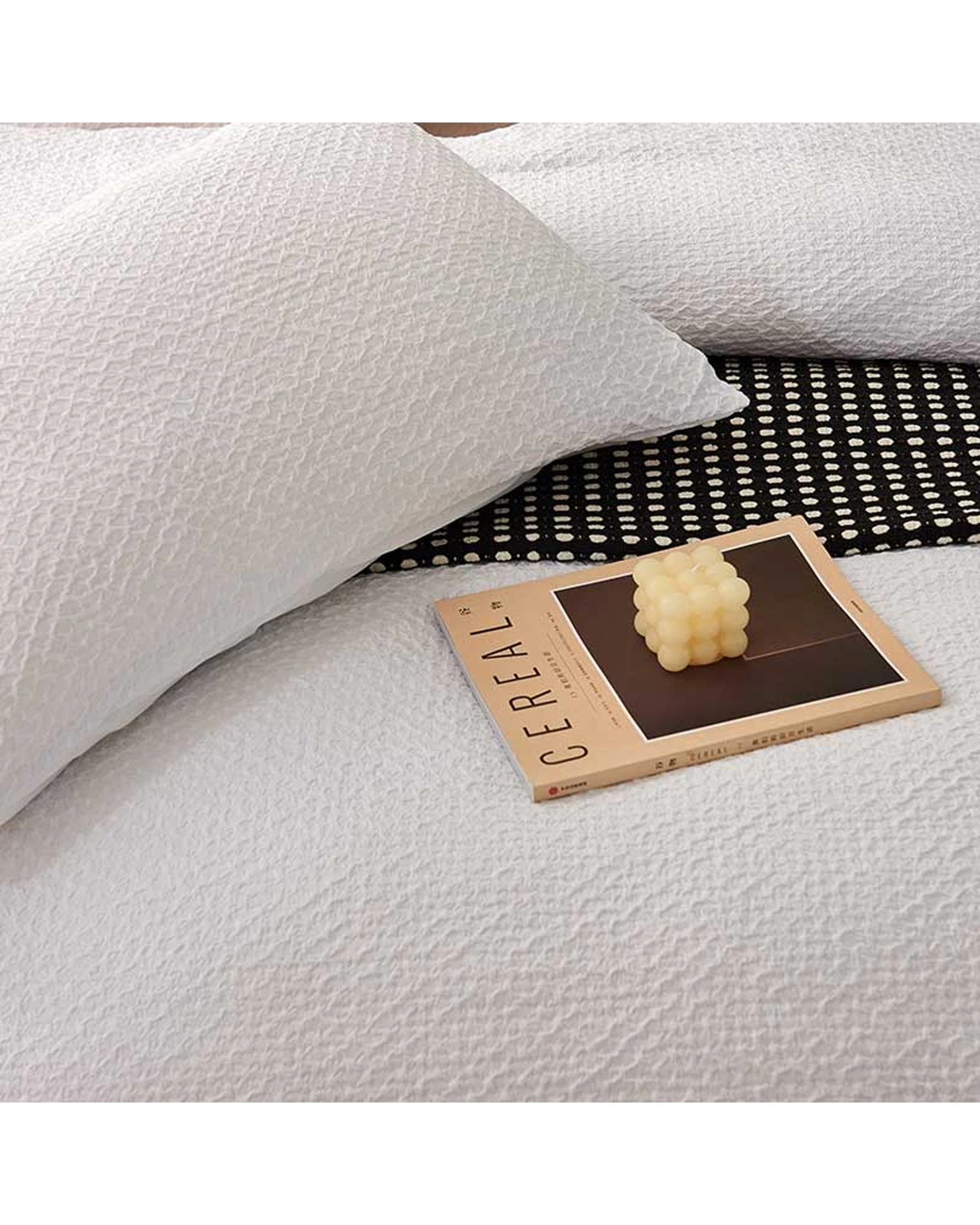5 Cotton More 100% Cotton Seersucker Pattern Quilt Doona Cover King - White, 5 of 7