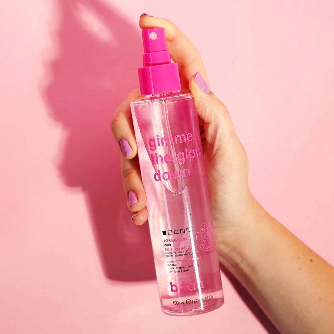 5 b.tan Gimme the Glow Down Facial Tan Mist 190ml - Rosewater Dark, 5 of 5