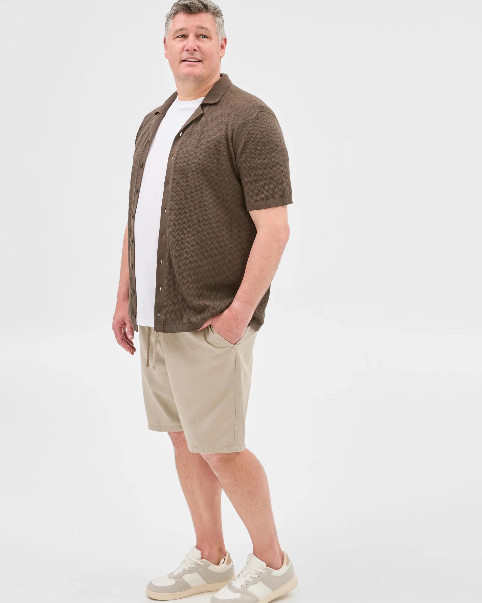 6 Target Plus Size Australian Cotton Knitted Shirt BLACK OLIVE, 6 of 6