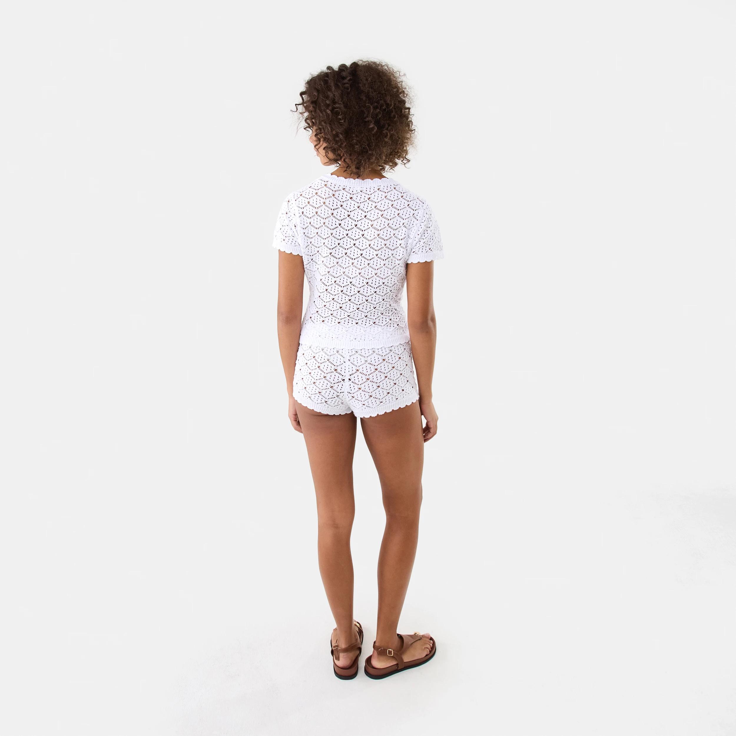 6 Crochet Mini Shorts White, 6 of 10