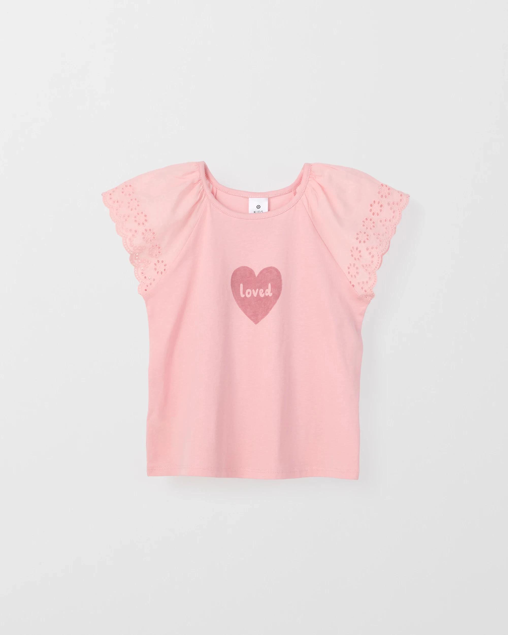 5 Target Australian Cotton Broderie T-Shirt PINK LOVE, 5 of 6