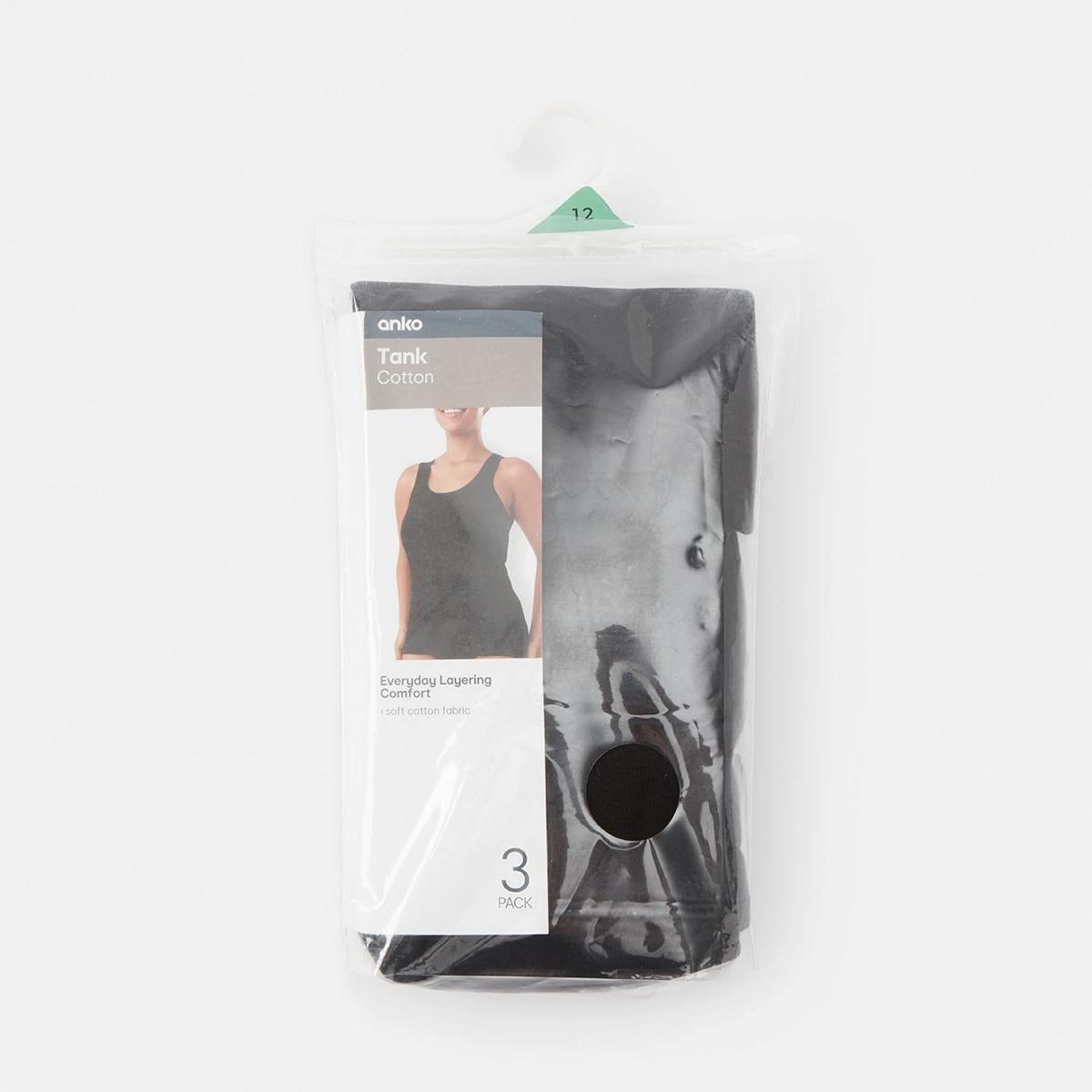 9 3 Pack Essential Cotton Tank Black, 9 of 9