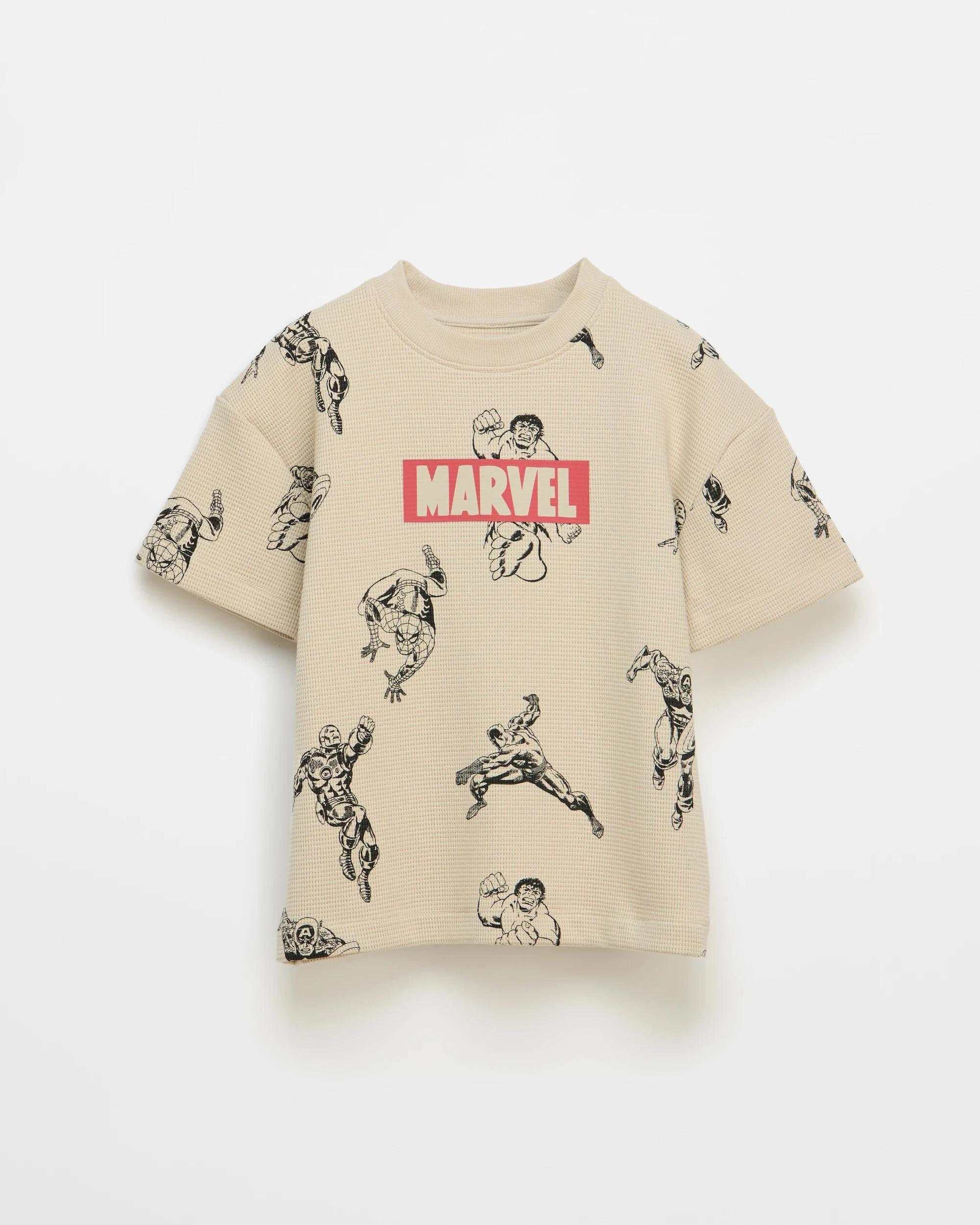 1 Marvel Australian Cotton Waffle T-Shirt NEUTRAL, 1 of 2