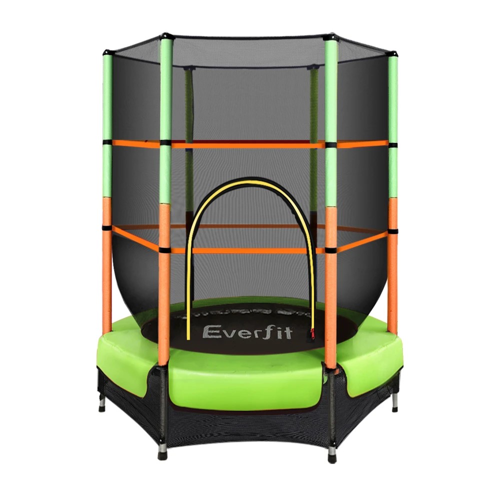 1 Everfit 4.5FT Trampoline for Kids w/ Enclosure Safety Net Rebounder Gift - Multi, 1 of 7