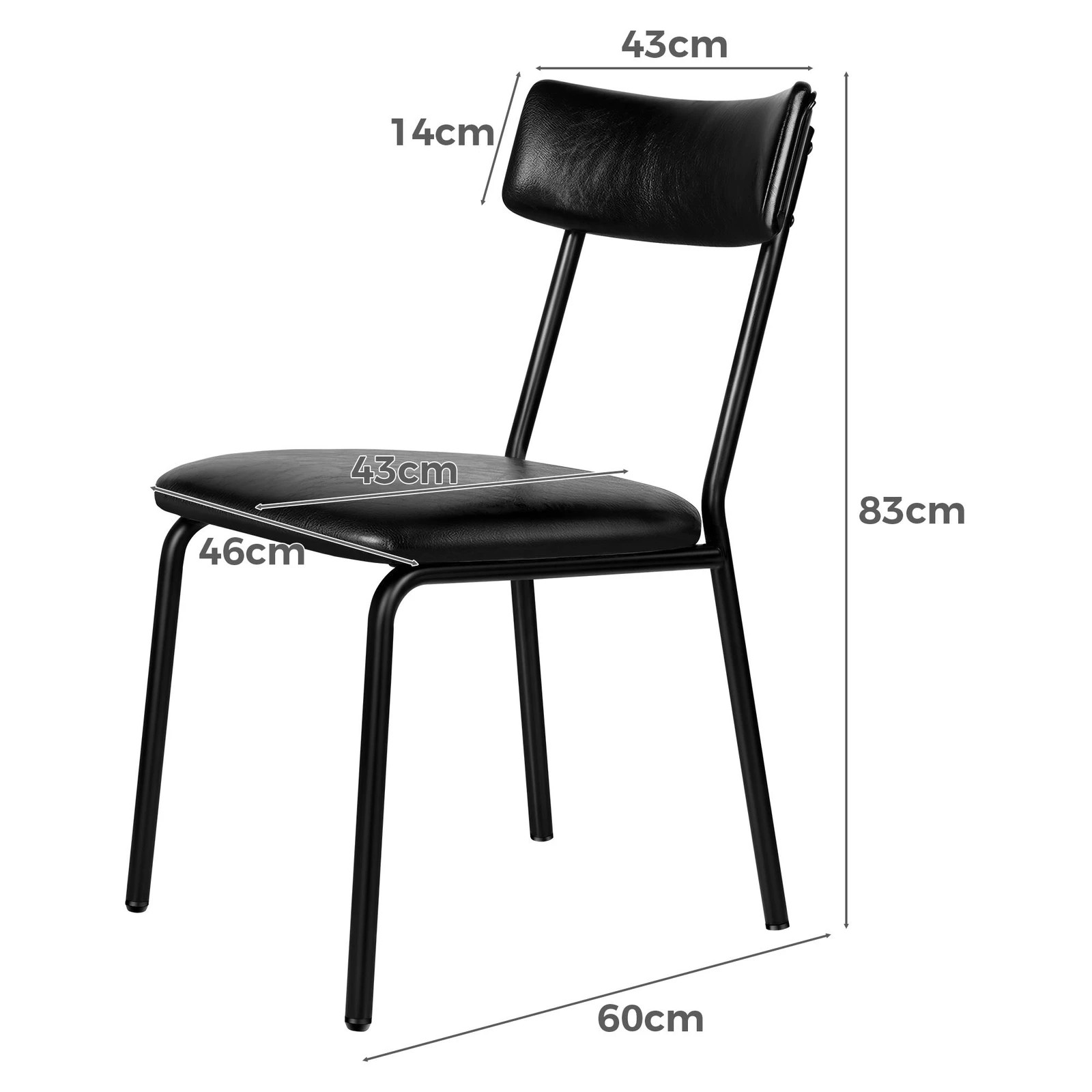 3 Alfordson 4x Dining Chairs Accent Kitchen Lounge Curved Back PU Leather - Black, 3 of 10