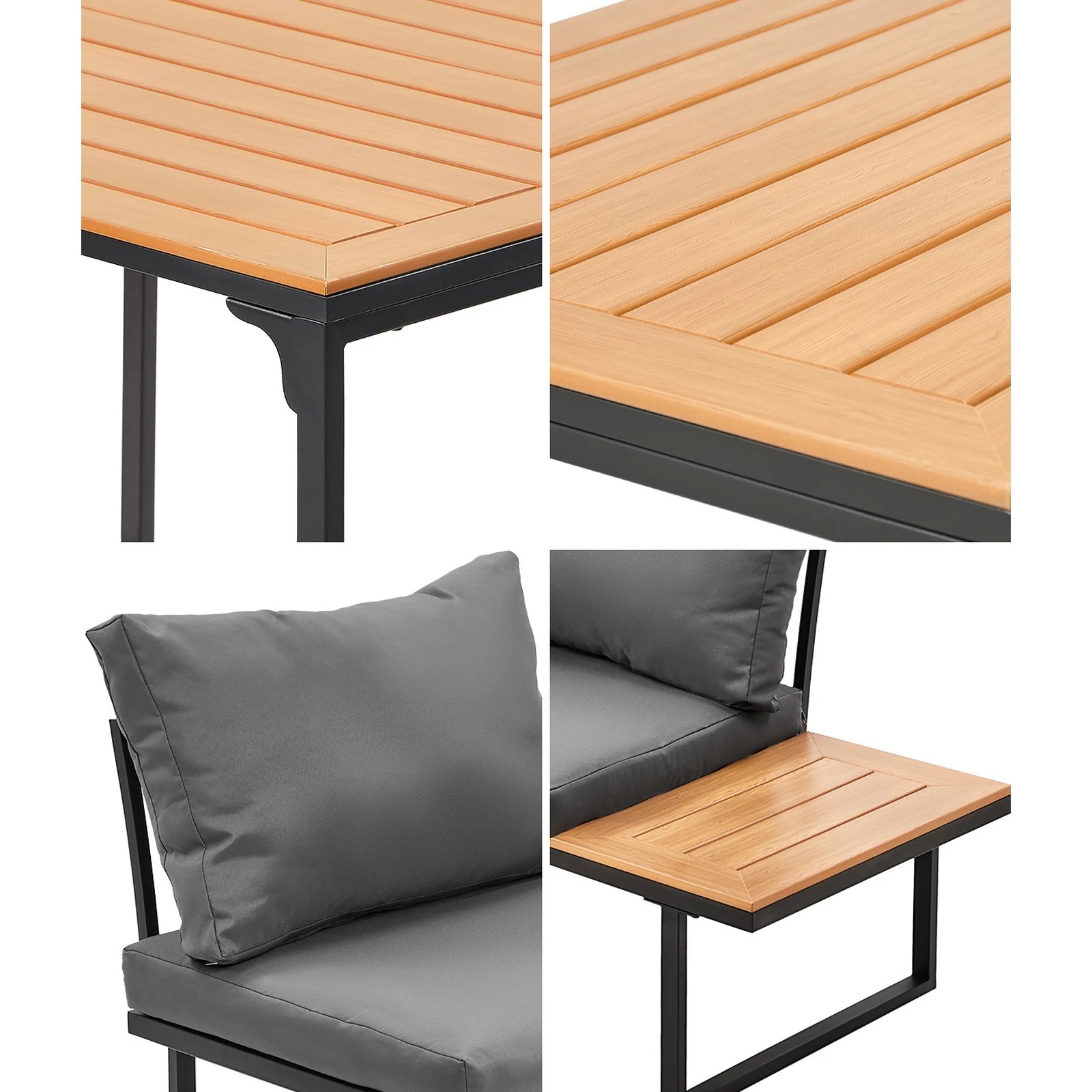 5 Livsip 8 Seater Outdoor Dining Sofa Set Lounge Furniture with Side Table - Multi, 5 of 8