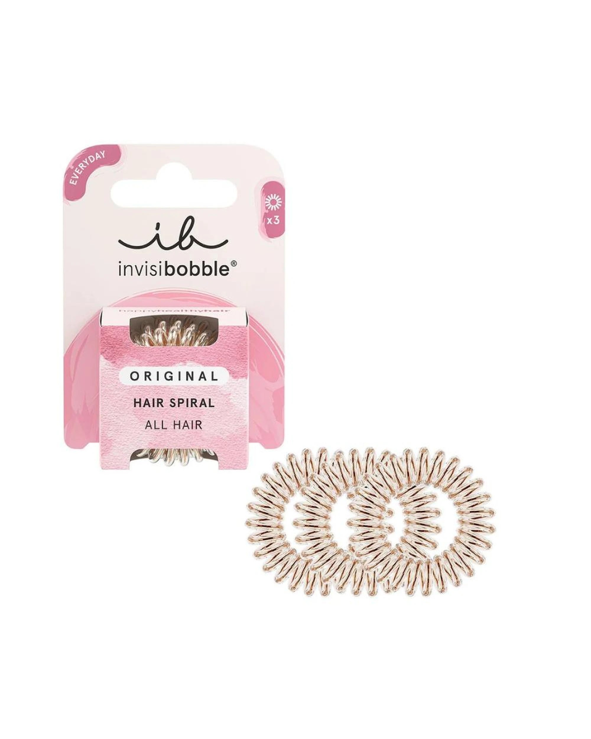1 Invisibobble Original Spiral Traceless  Hair Ties 3Pk - Bronze Me Pretty - Bronze, 1 of 1