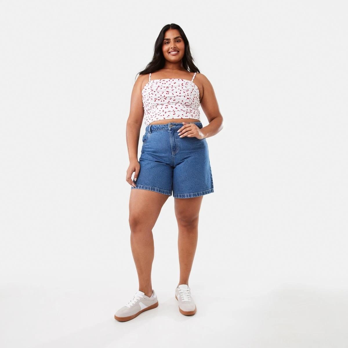 4 Sleeveless Ruched Crop Top Cherries, 4 of 10