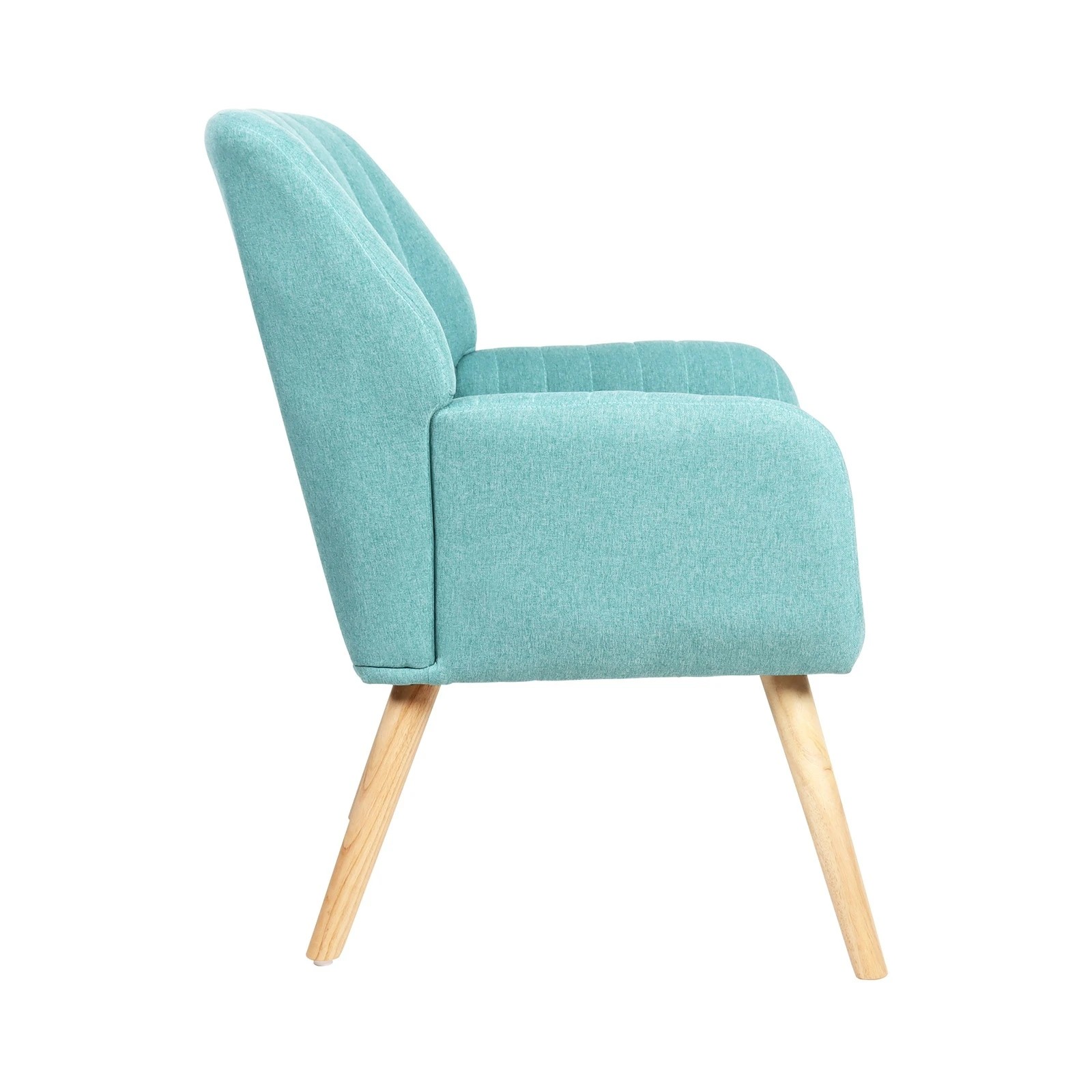 9 Oikiture 2x Armchair Lounge Sofa Chair Fabric Accent Chairs Couches - Blue, 9 of 10