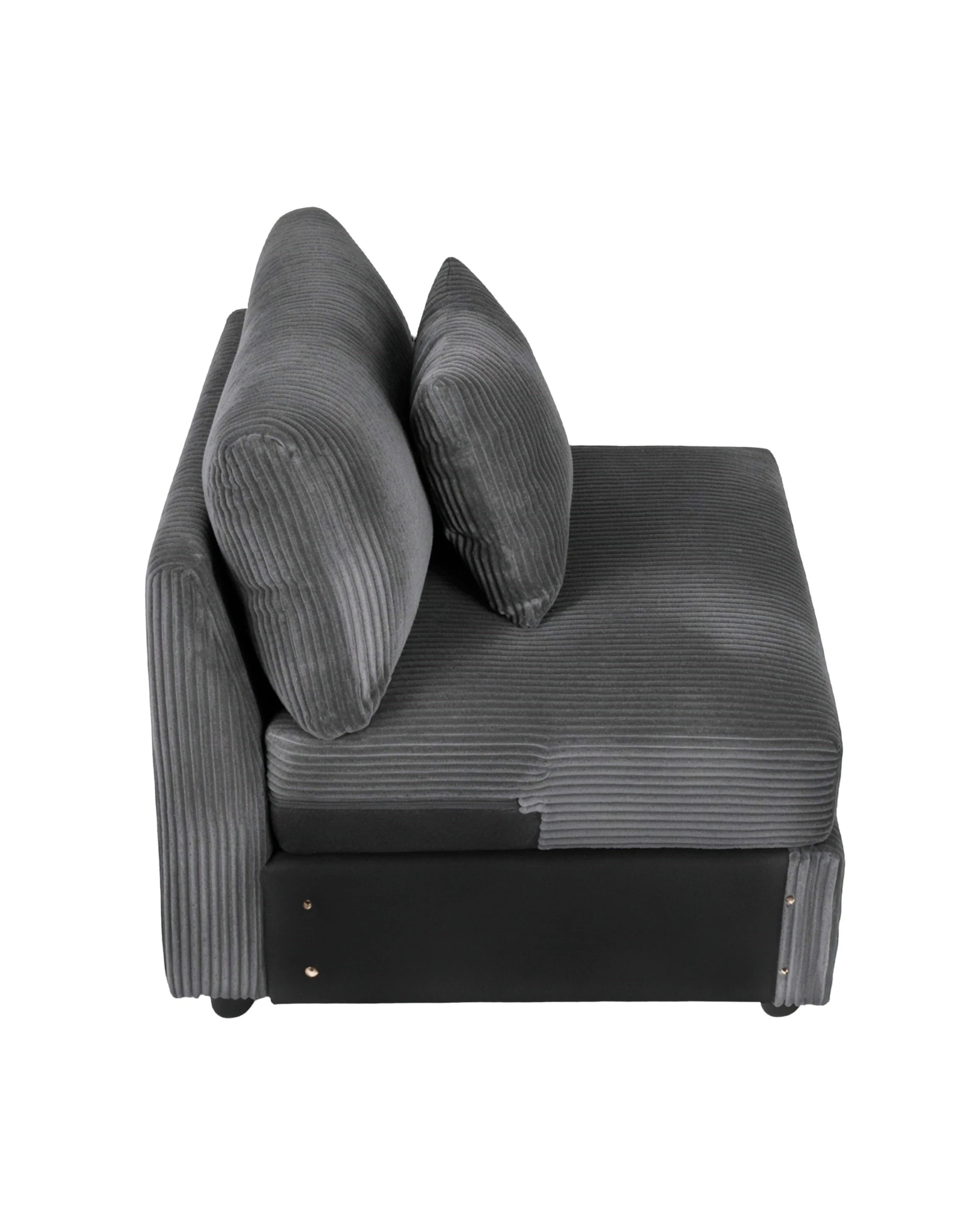 6 Advwin Armless Sofa Corduroy Modular Lazy Sofa Modern Lounge Chair Couch with Cushion, 6 of 8