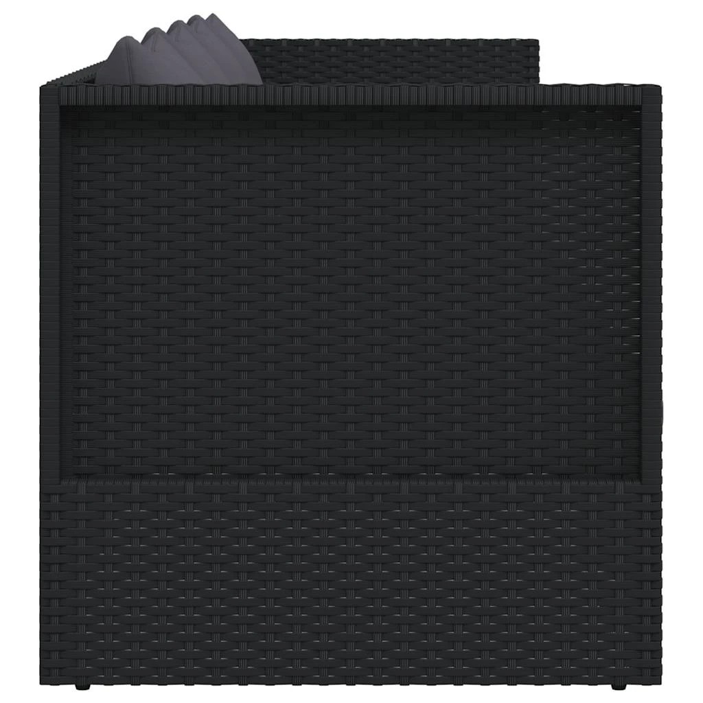 6 Vidaxl Garden Bed With Cushion And Pillow Poly Rattan - Black, 6 of 8