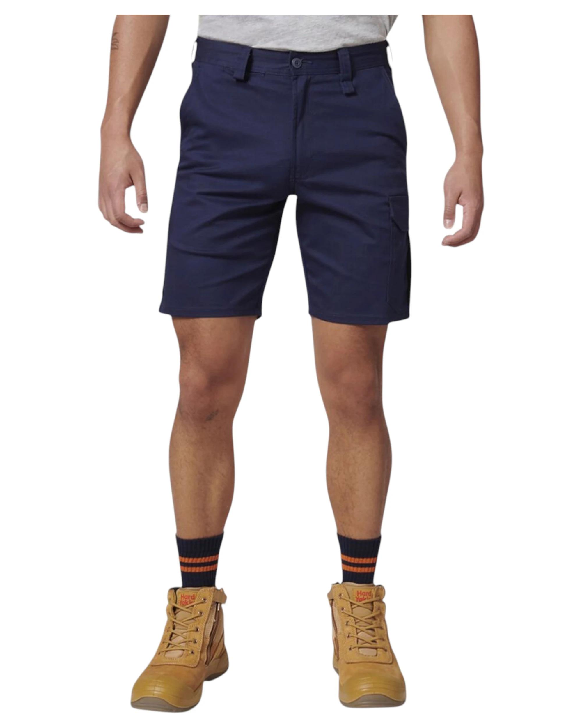 3 Hard Yakka 2 Pack Mens Core Basic Stretch Drill Cargo Short NAVY, 3 of 7
