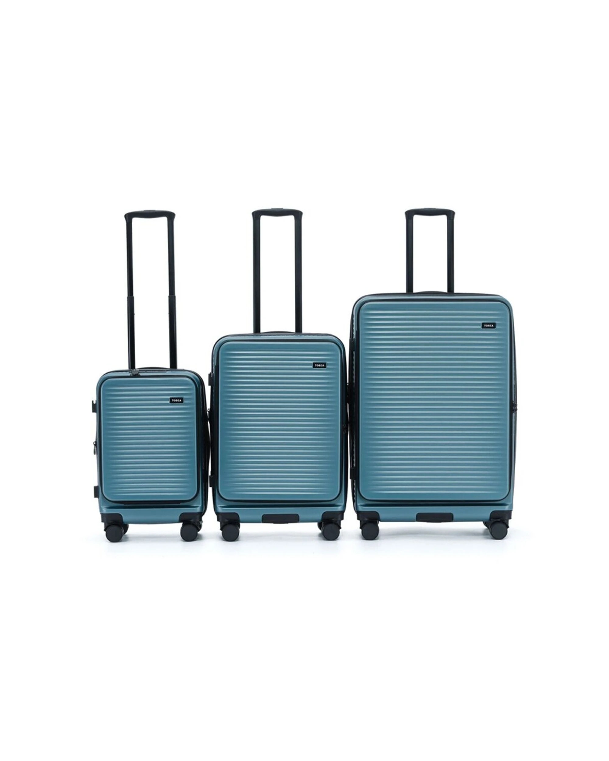 2 Tosca 3Pc Zen Travel Suitcases/Luggage Set With Wheels & Combination Lock - Grey, 2 of 7
