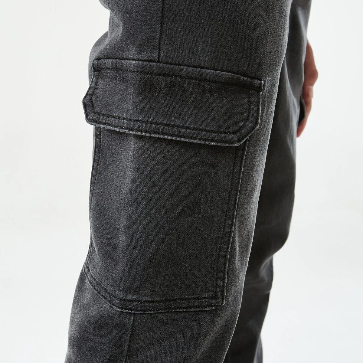 5 Denim Cargo Joggers Black Wash, 5 of 9