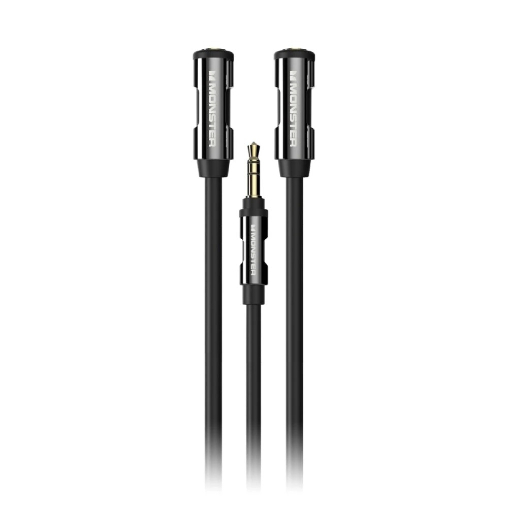1 Monster 15 cm Stereo Audio Cable - Dual 3.5 mm AUX, Gold-Plated Connectors, 1 of 1