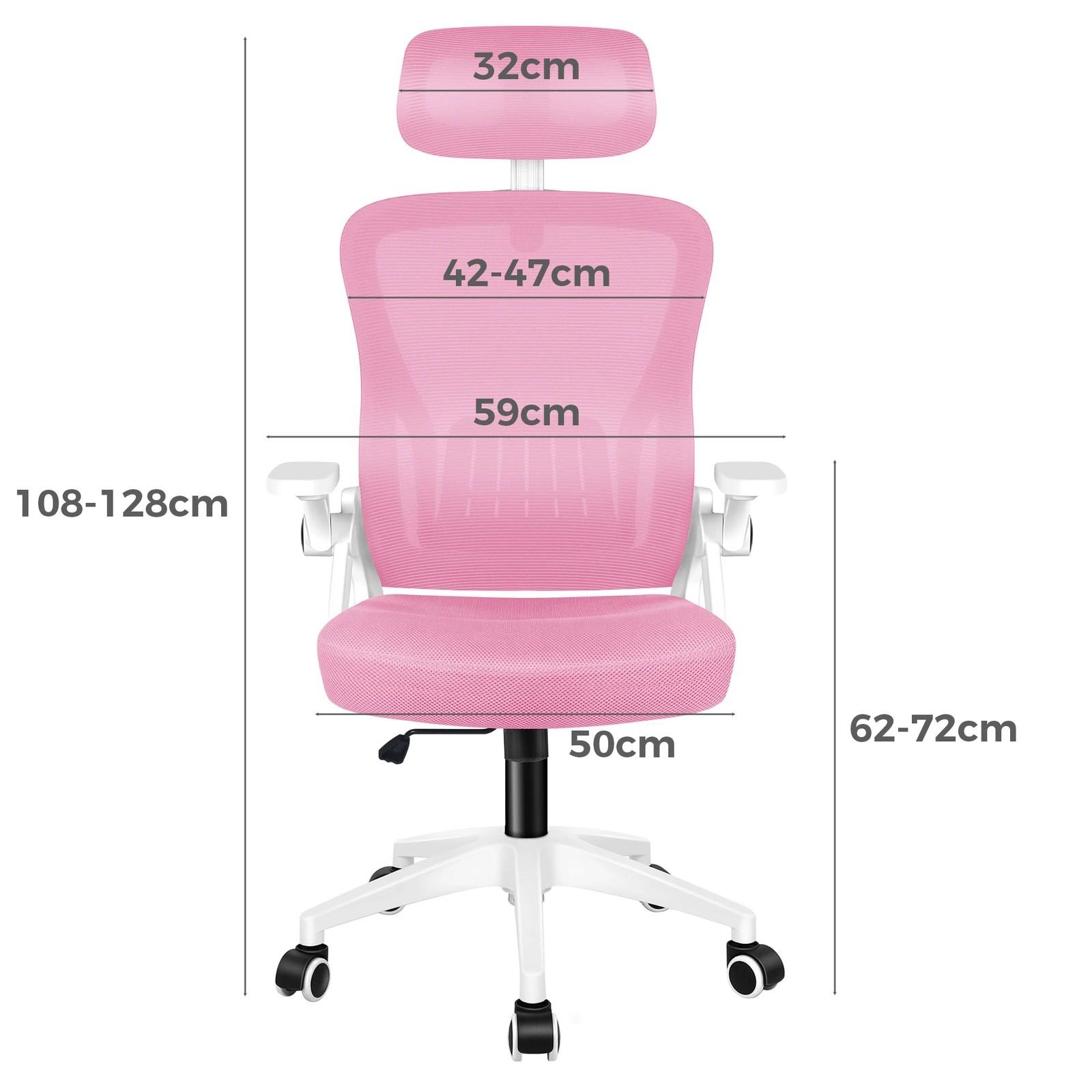 5 Alfordson Mesh Office Chair Executive Fabric Seat Tilt Gaming Racing Computer - Pink, 5 of 10