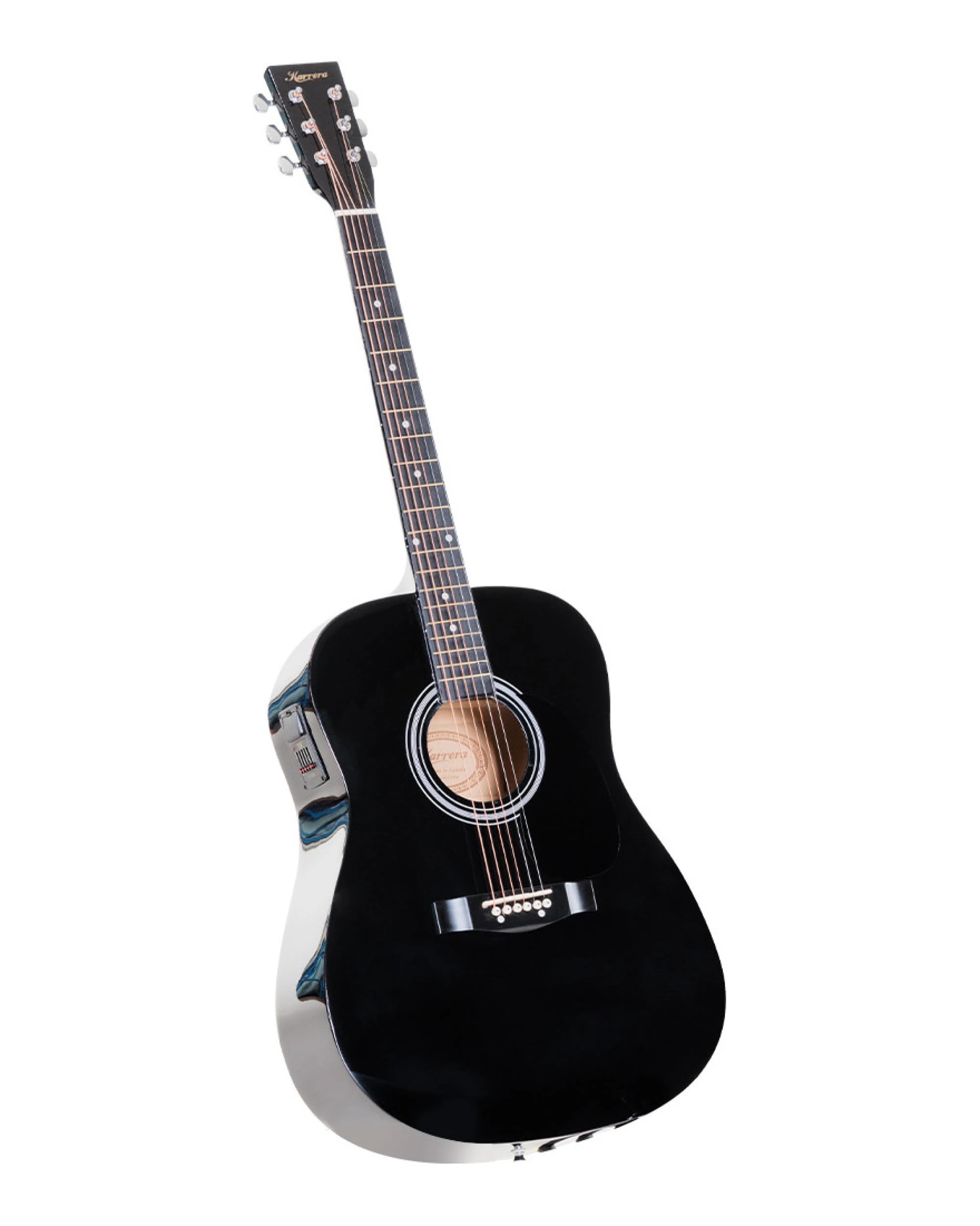 1 Karrera 41in Acoustic Guitar with EQ Band String Musical Instrument - Black, 1 of 7